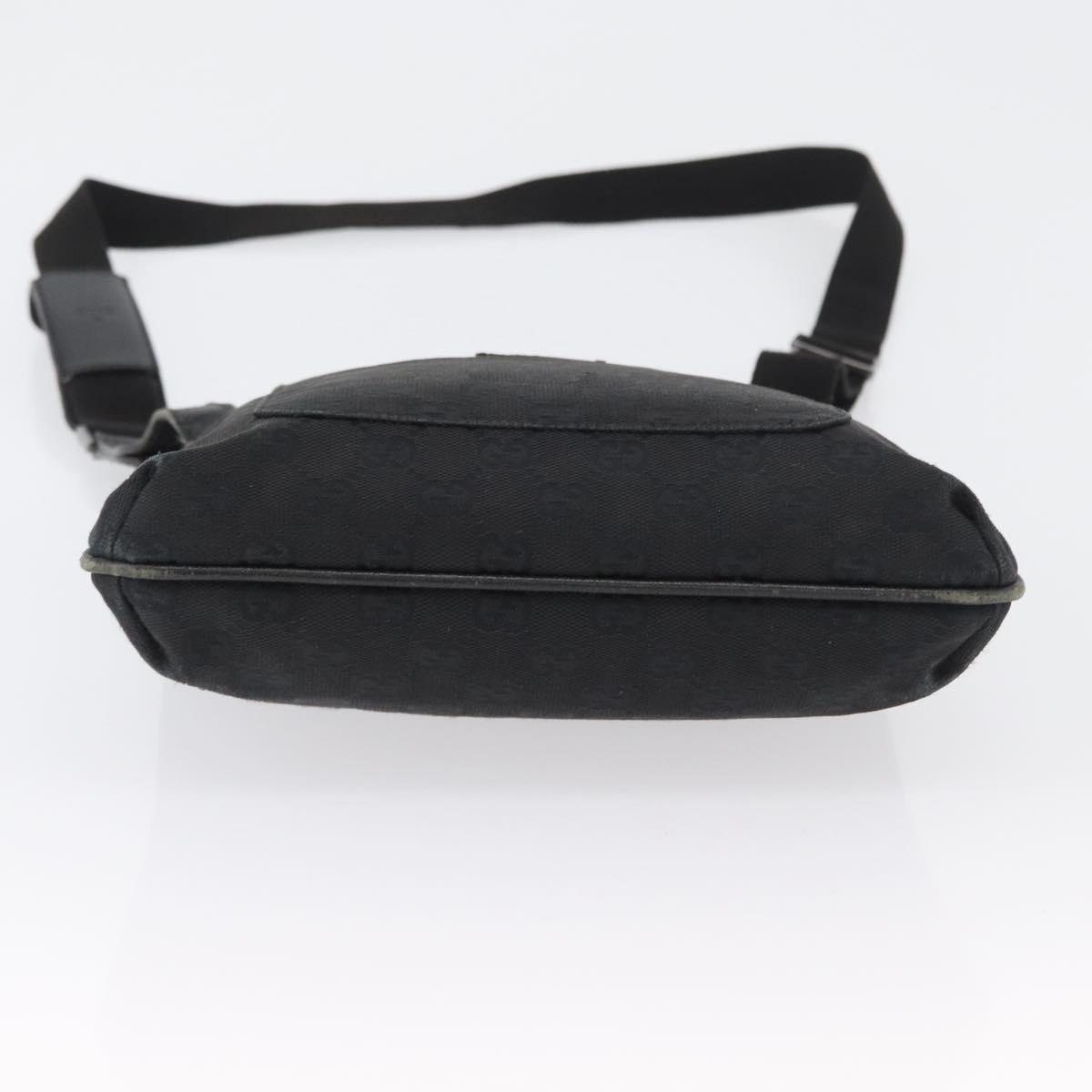 GUCCI GG Canvas Shoulder Bag Black Silver 122793 Auth 172167