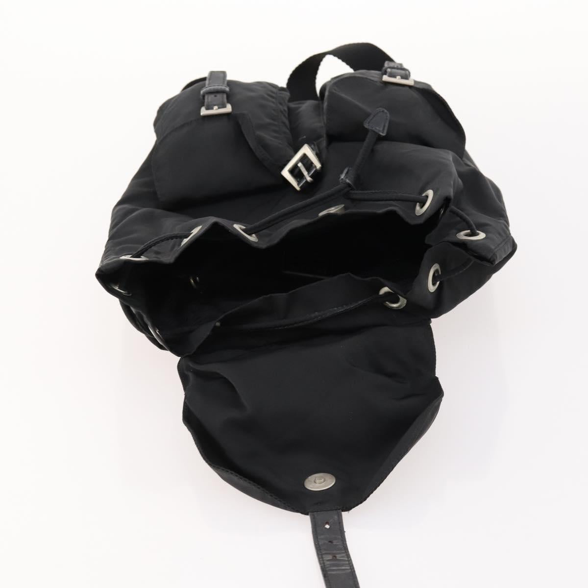 PRADA Backpack Nylon Silver Black Auth 172169