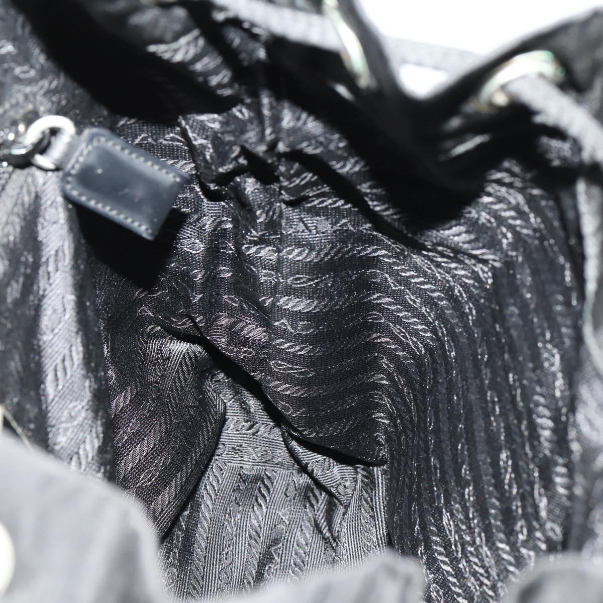 PRADA Backpack Nylon Silver Black Auth 172169