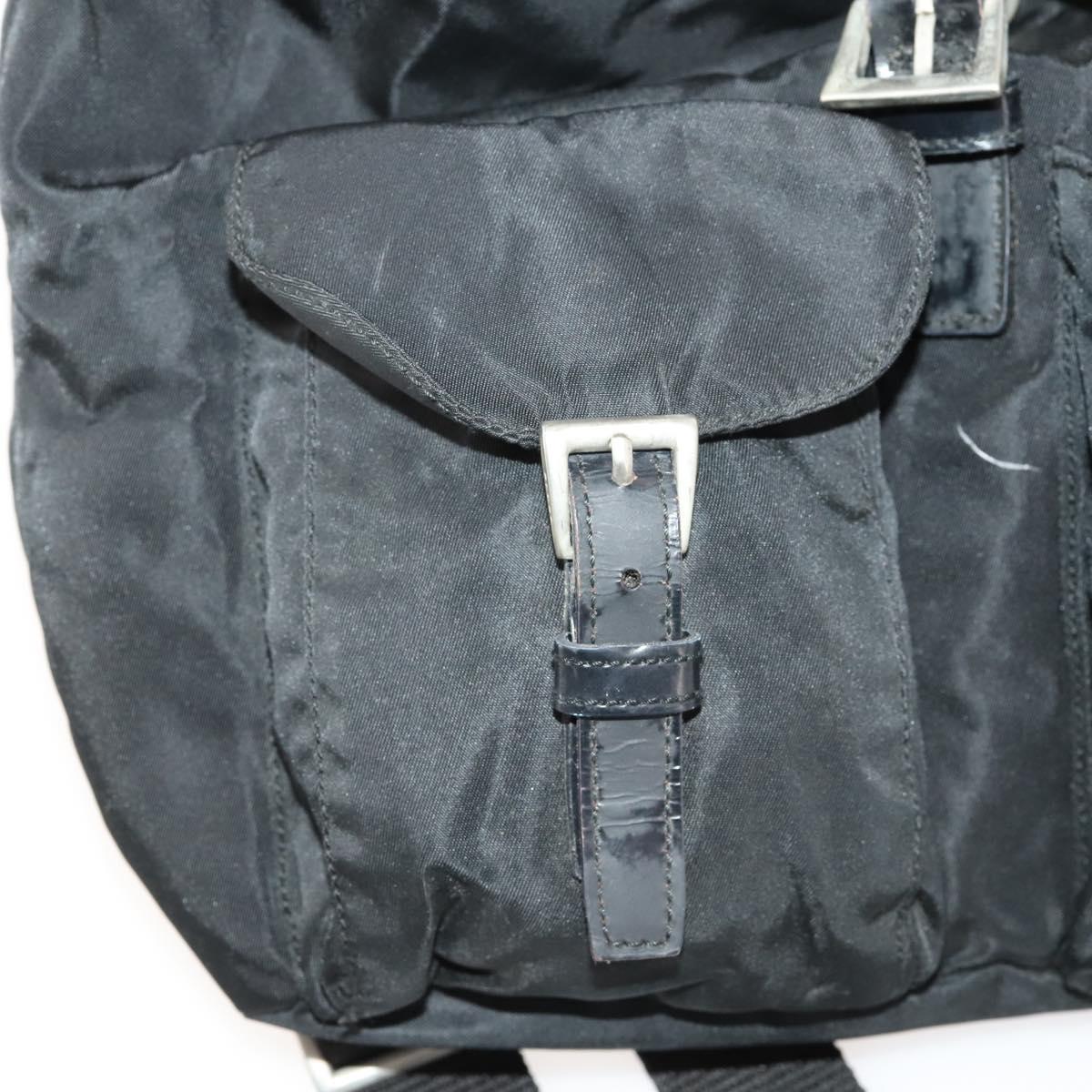PRADA Backpack Nylon Silver Black Auth 172169