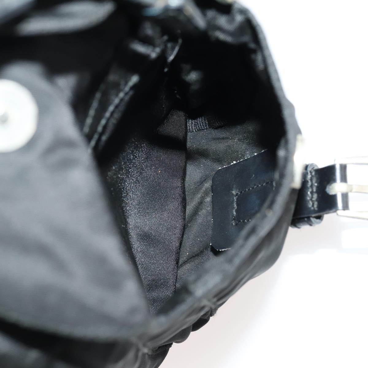 PRADA Backpack Nylon Silver Black Auth 172169
