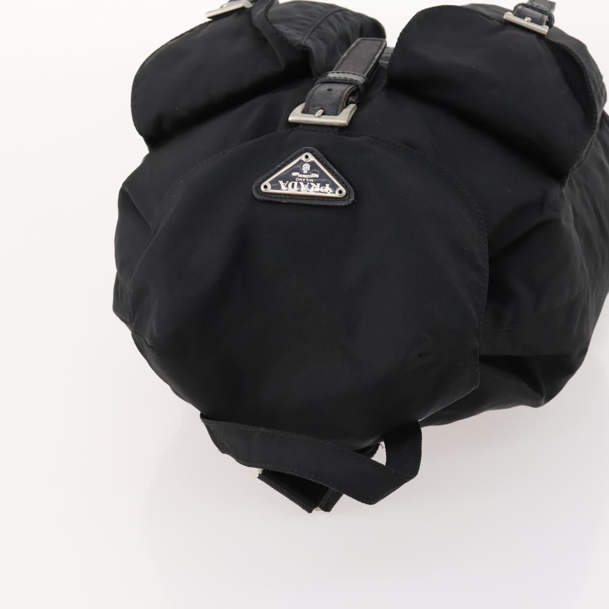 PRADA Backpack Nylon Silver Black Auth 172169