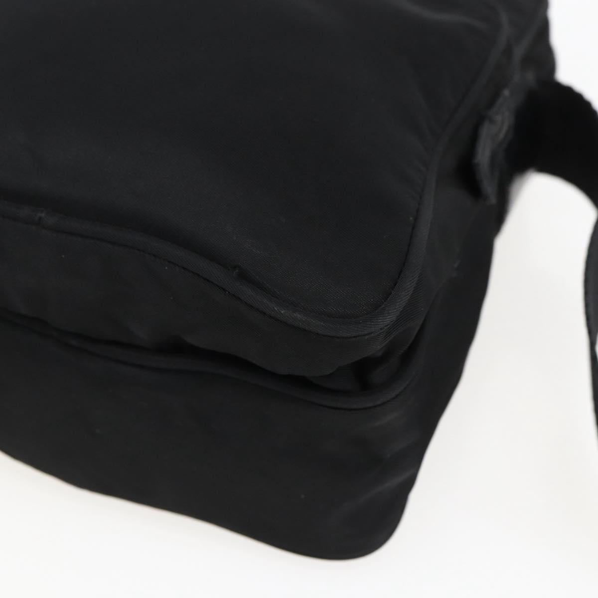 PRADA Shoulder Bag Nylon Silver Black Auth 172170
