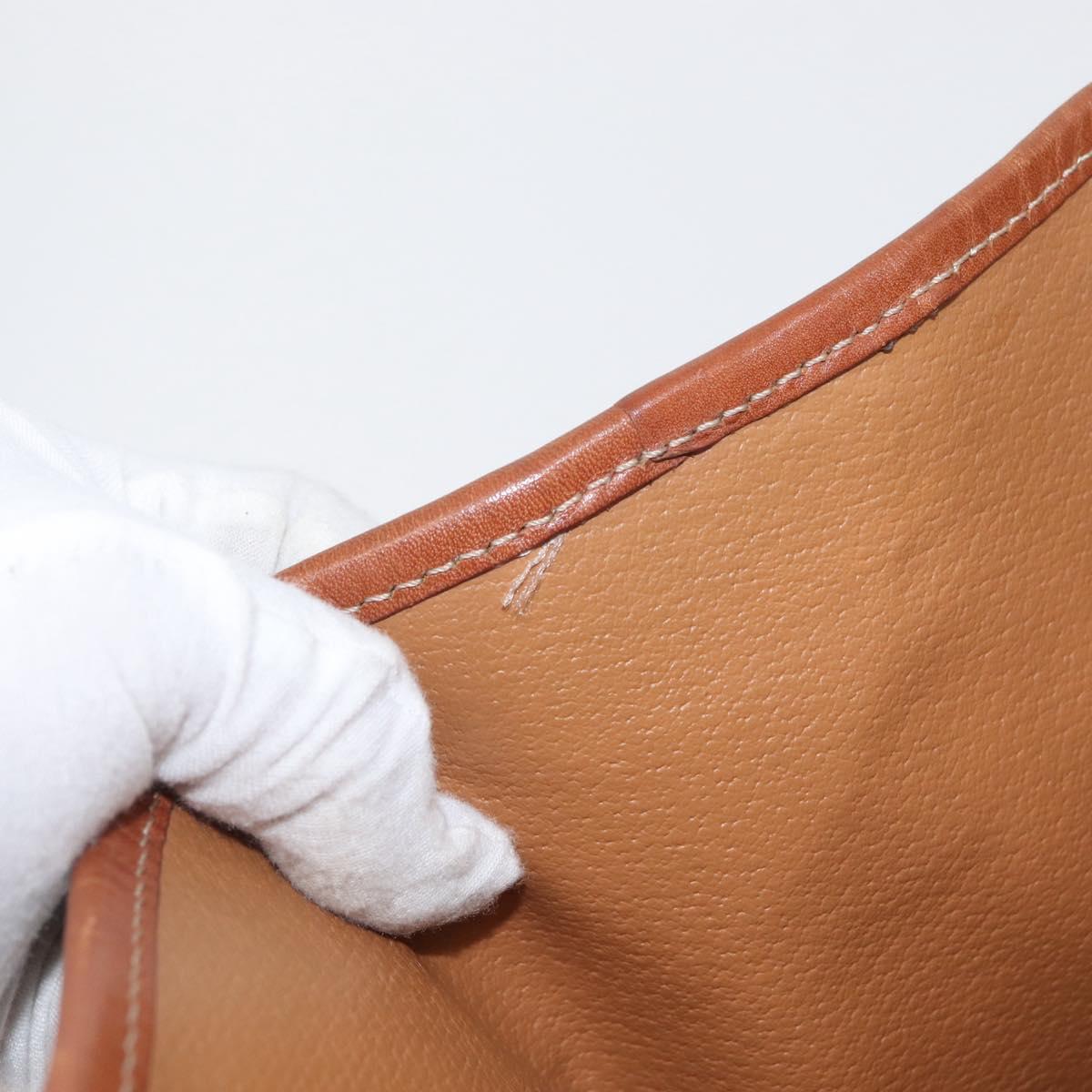 CELINE Macadam Canvas Tote Bag PVC Leather Brown Gold Auth 172185