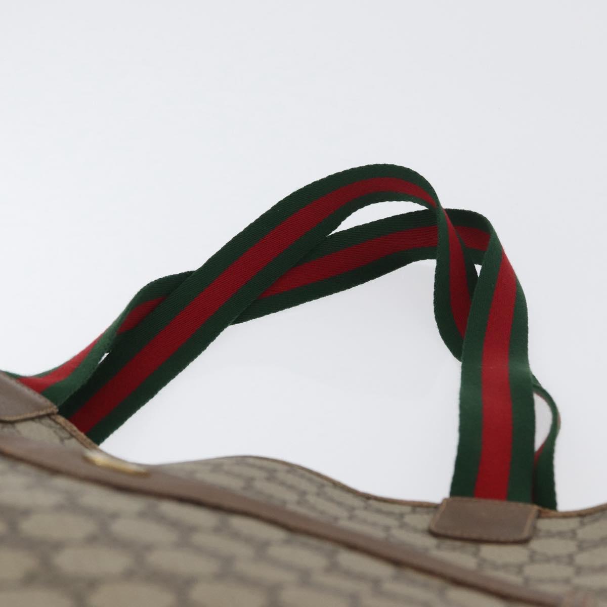 GUCCI GG Supreme Web Sherry Line Tote Bag PVC Beige Red 39 02 003 Auth 172201