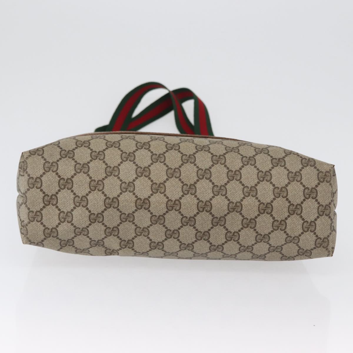 GUCCI GG Supreme Web Sherry Line Tote Bag PVC Beige Red 39 02 003 Auth 172201