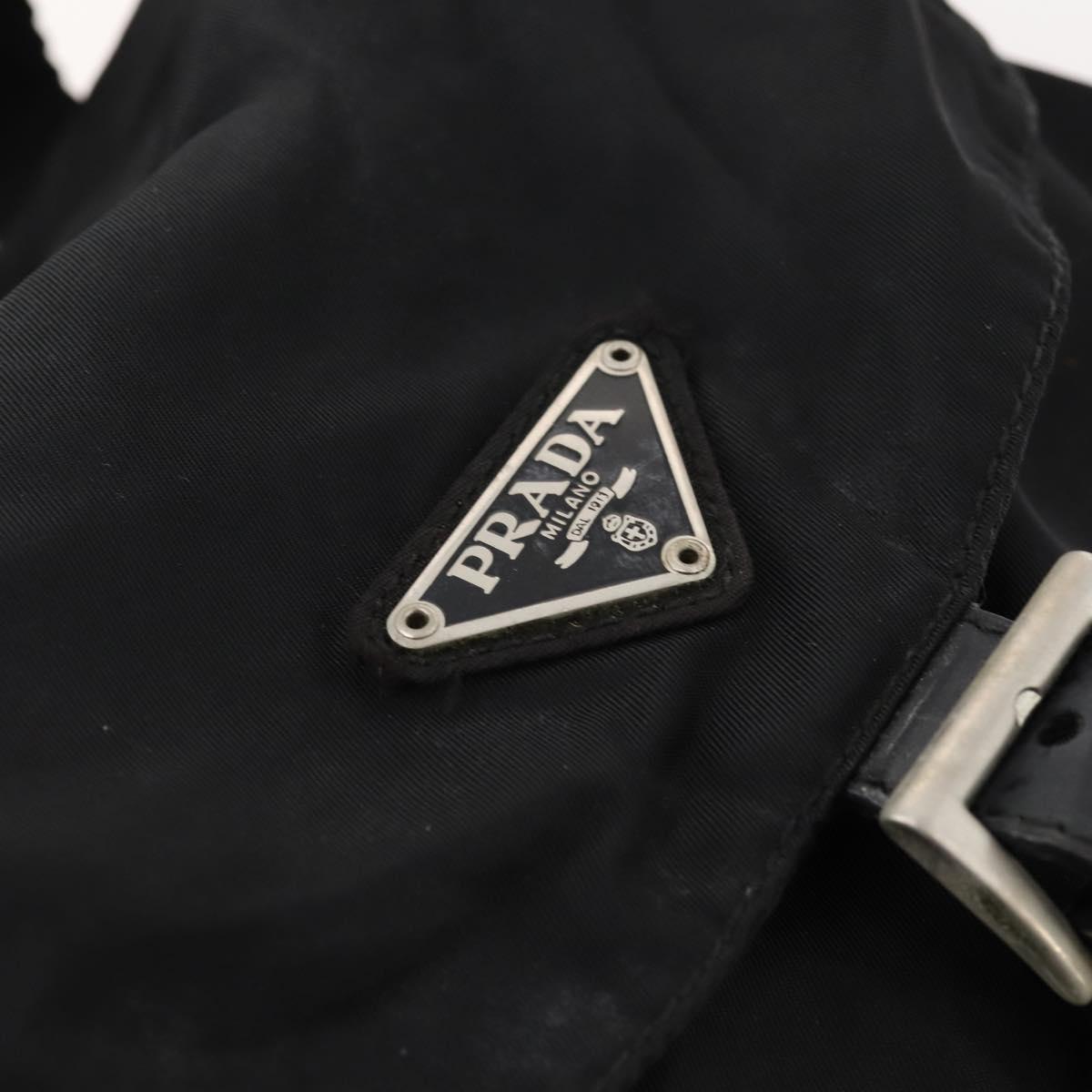PRADA Backpack Nylon Silver Black Auth 172208