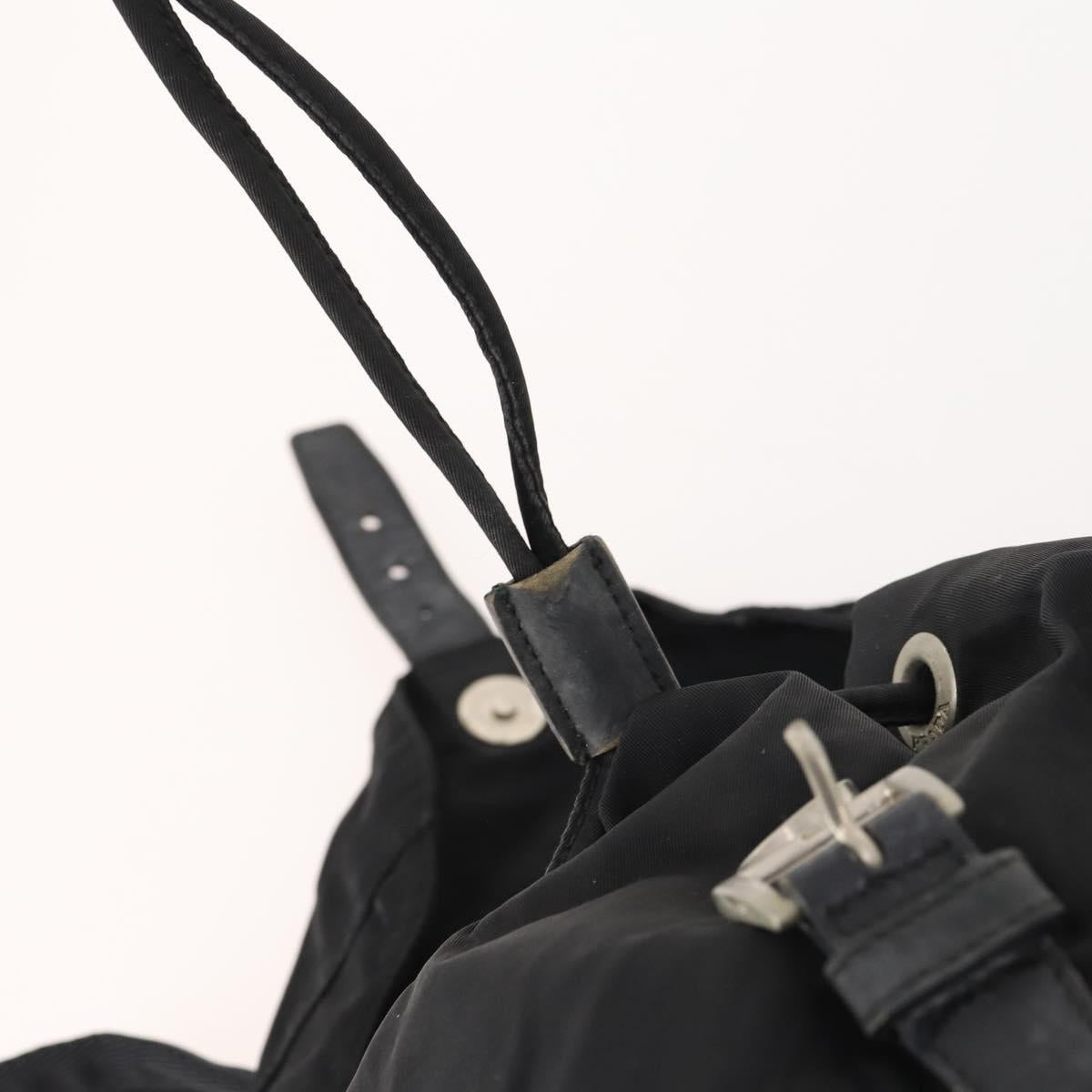 PRADA Backpack Nylon Silver Black Auth 172208