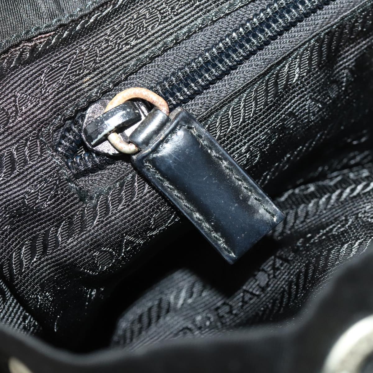 PRADA Backpack Nylon Silver Black Auth 172208