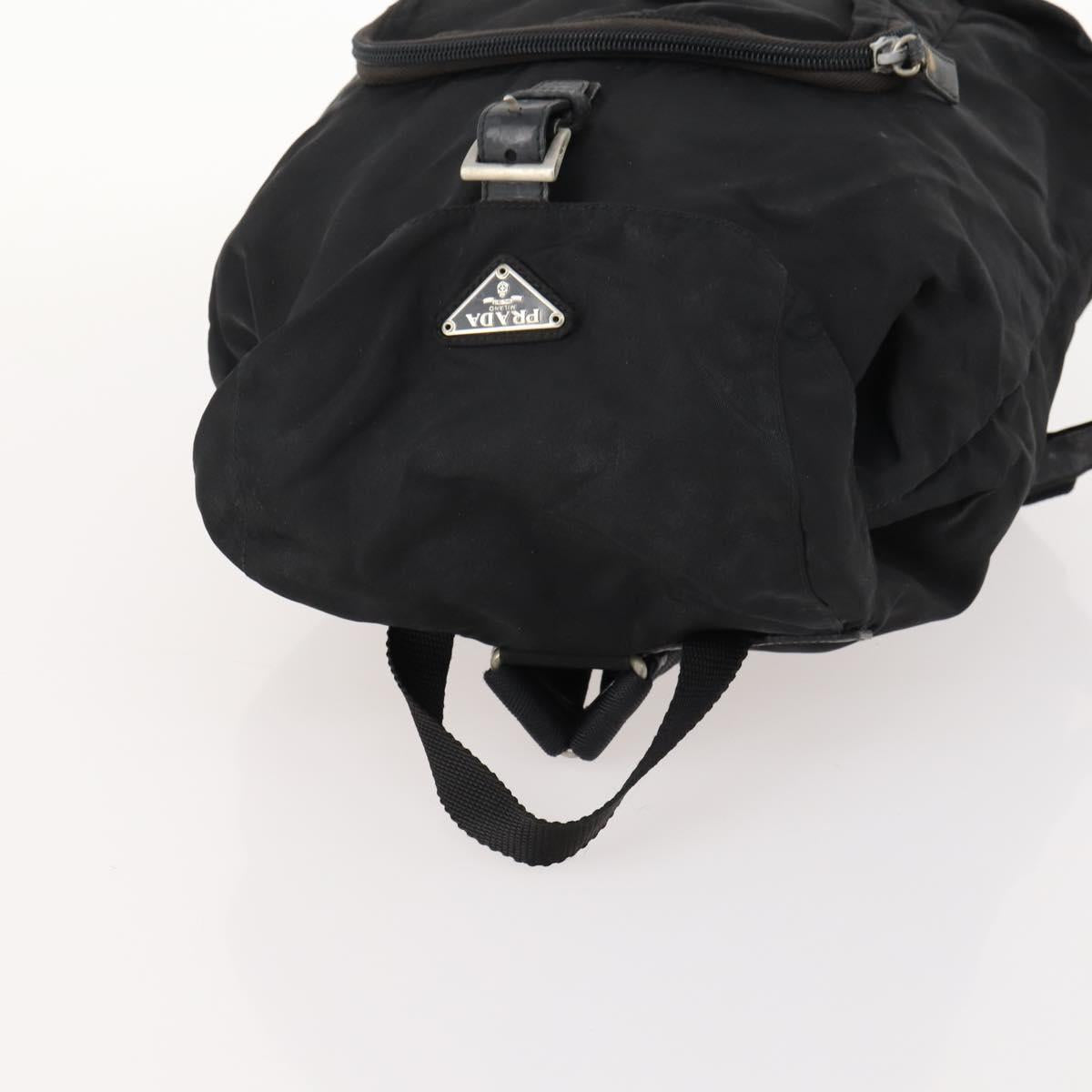 PRADA Backpack Nylon Silver Black Auth 172208