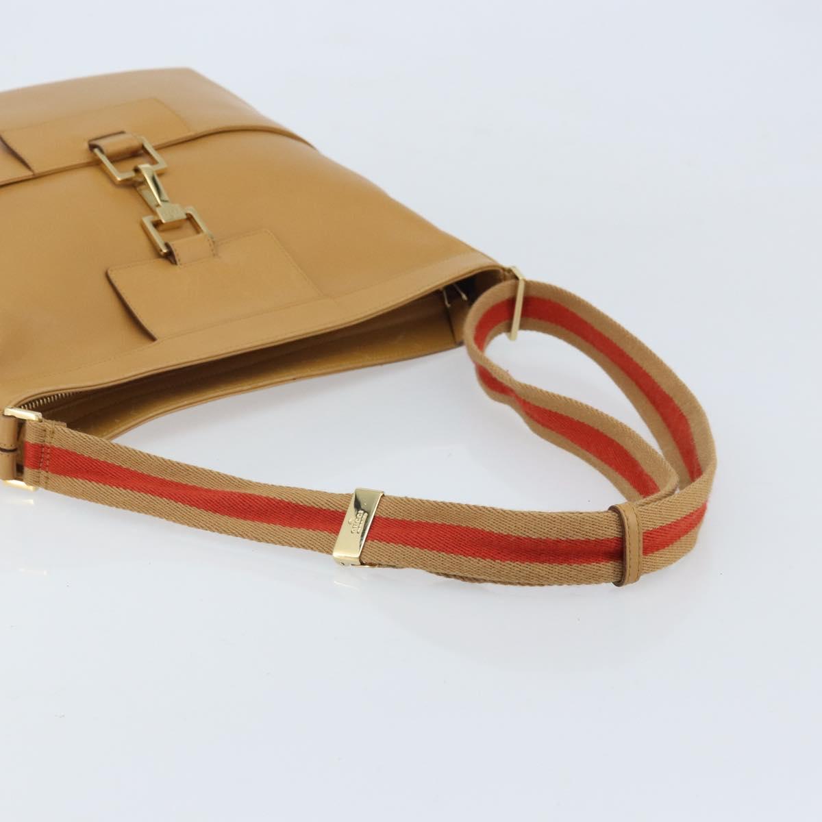 GUCCI Jackie Sherry Line Shoulder Bag Leather Brown Gold 001 4094 Auth 172211