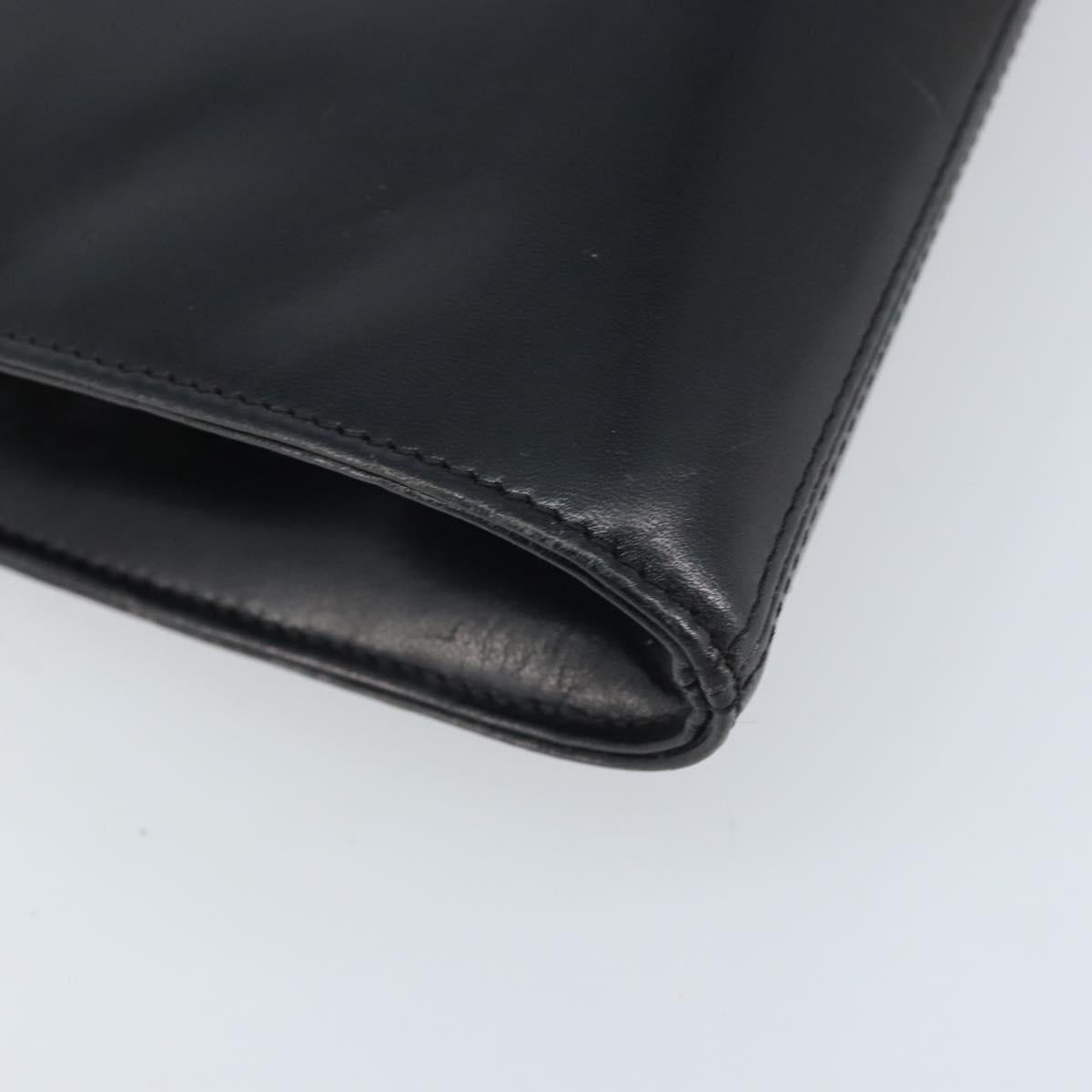 GIVENCHY Chain Hand Bag Leather Black Gold Auth 172216