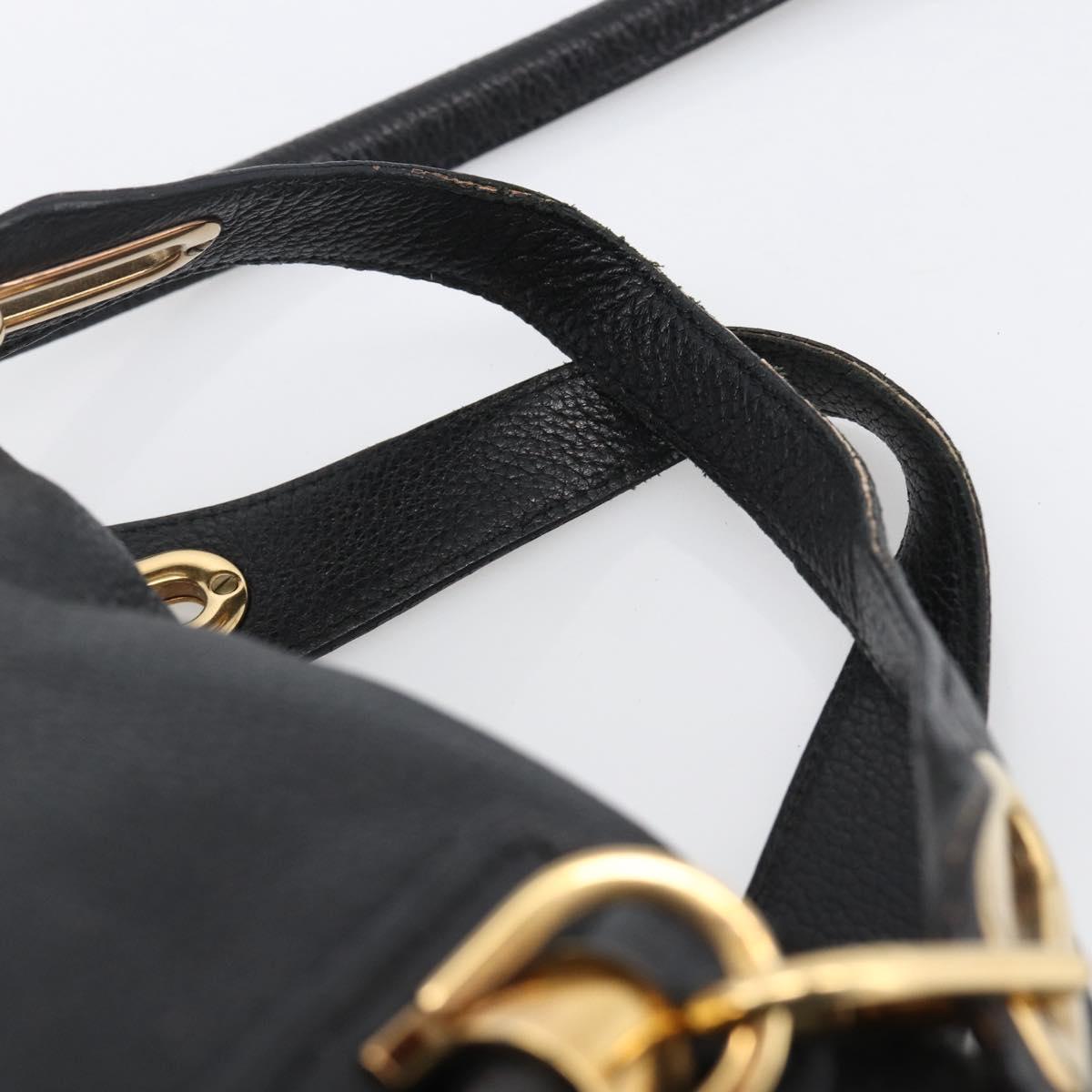 Chloe Hand Bag Leather 2way Black Gold Auth 172220