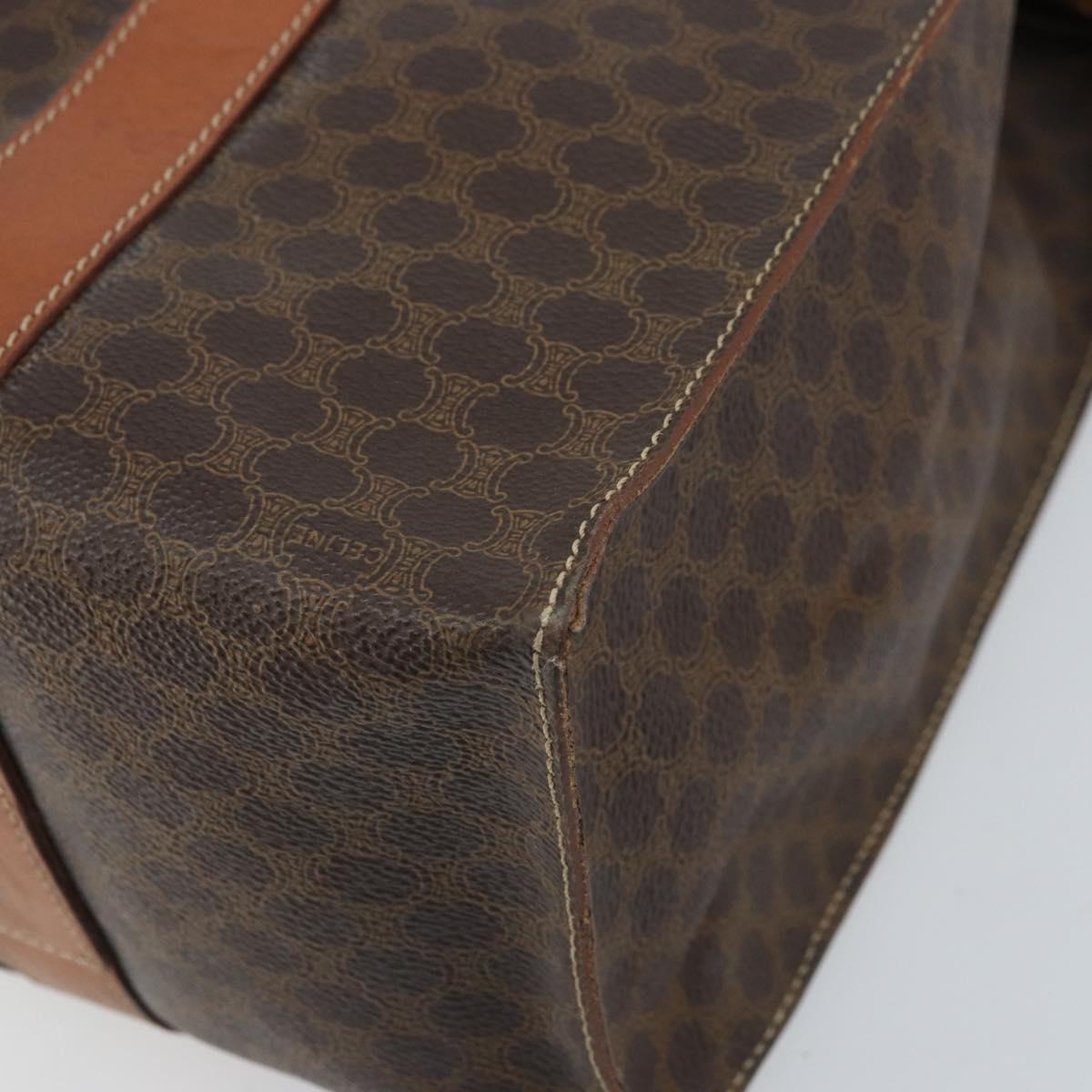 CELINE Macadam Canvas Tote Bag PVC Leather Brown Gold Auth 172223