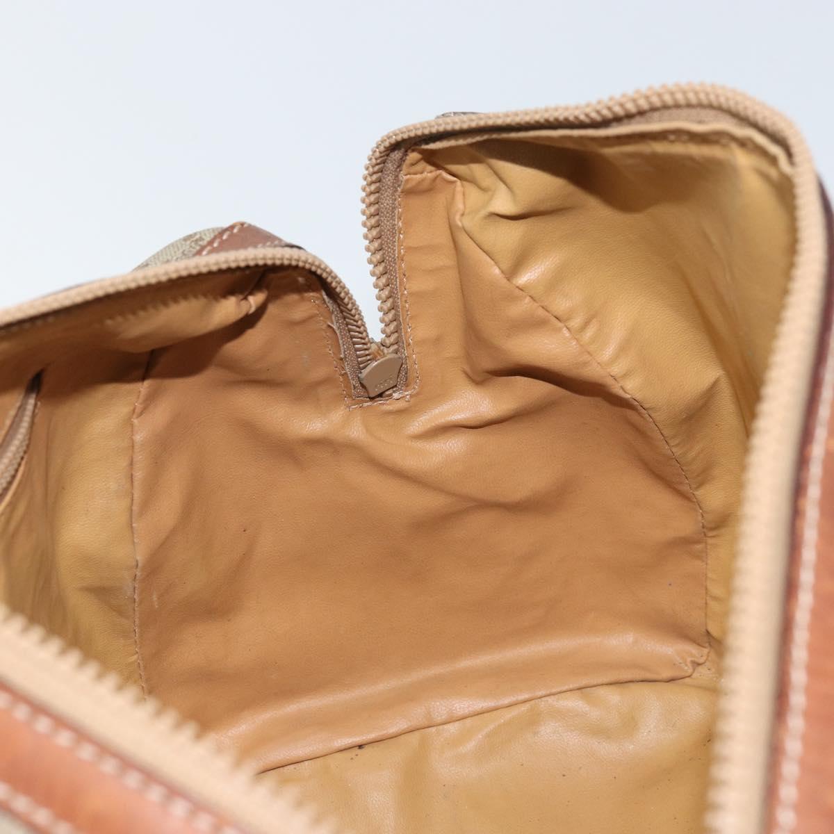 CELINE Macadam Canvas Hand Bag PVC Leather Beige Gold Auth 172224