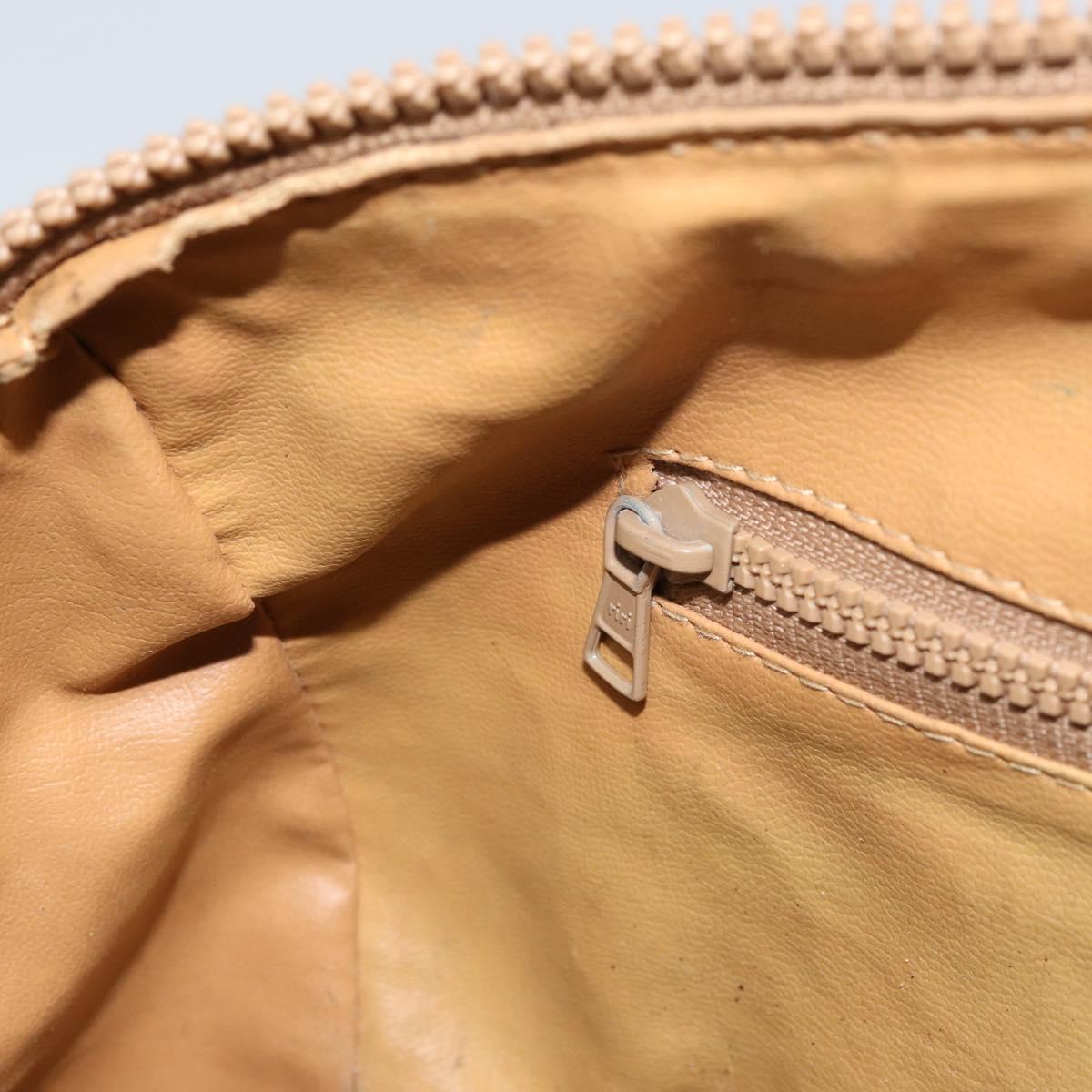 CELINE Macadam Canvas Hand Bag PVC Leather Beige Gold Auth 172224