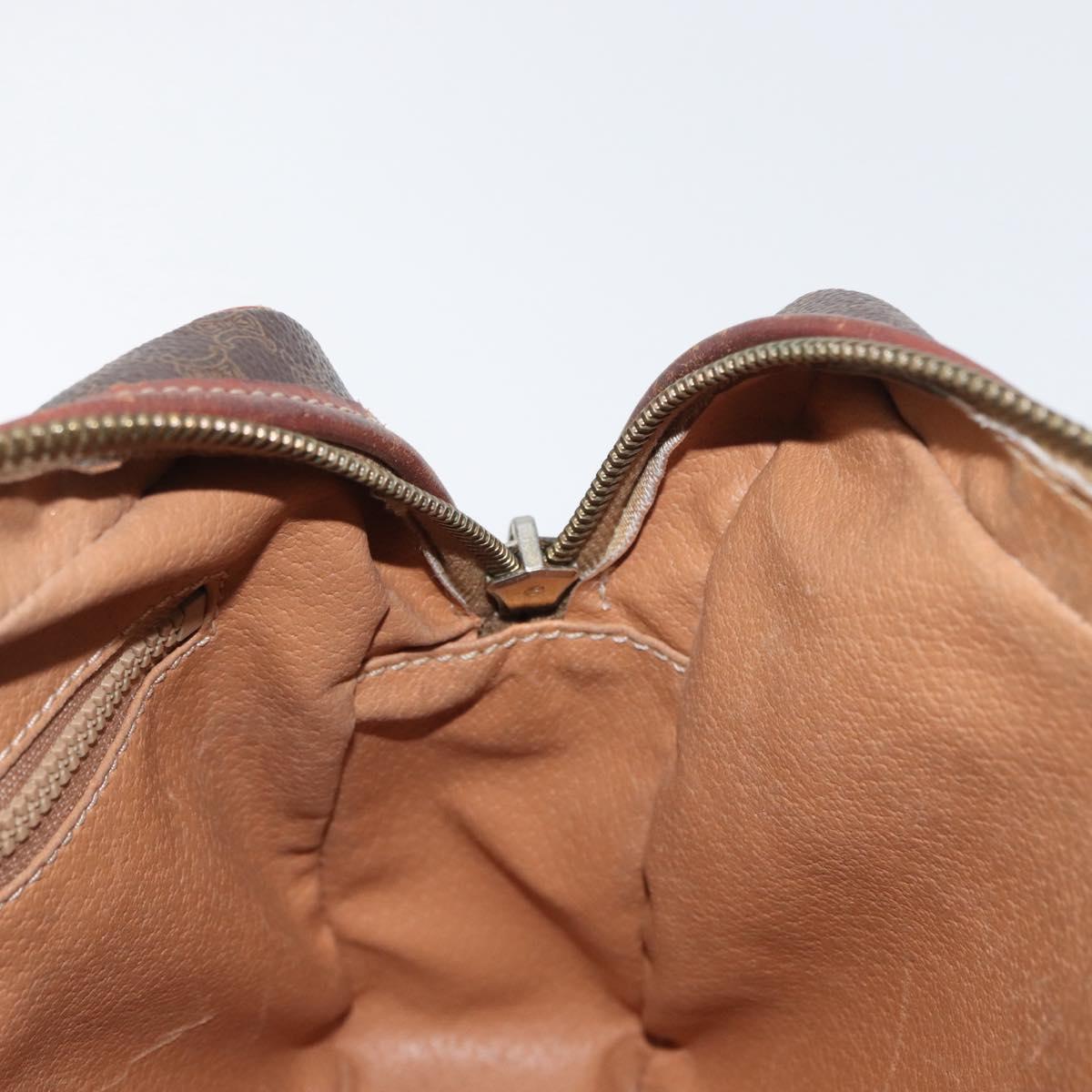 CELINE Macadam Canvas Shoulder Bag PVC Leather Brown Gold Auth 172226