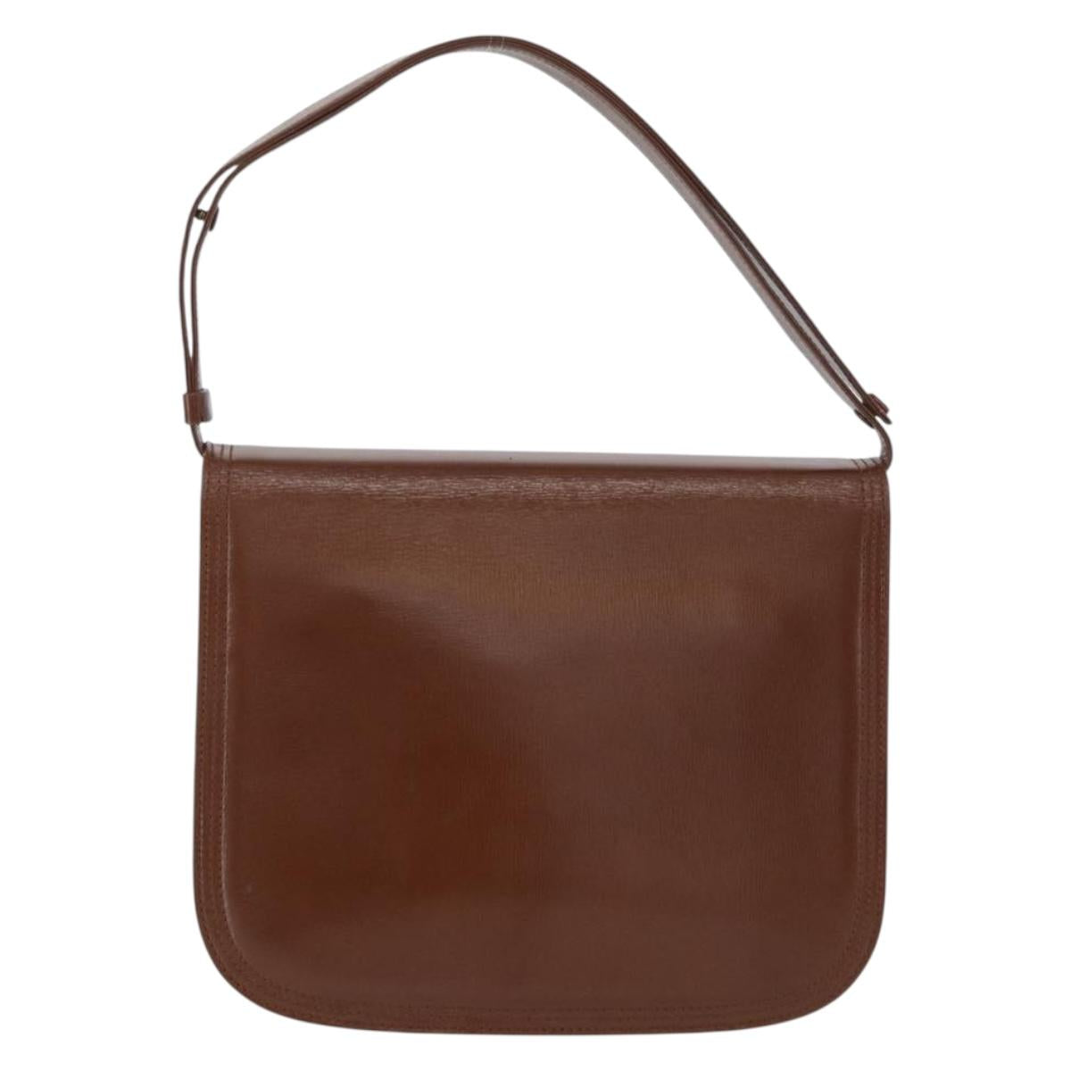 SAINT LAURENT Shoulder Bag Leather Brown Auth 172229