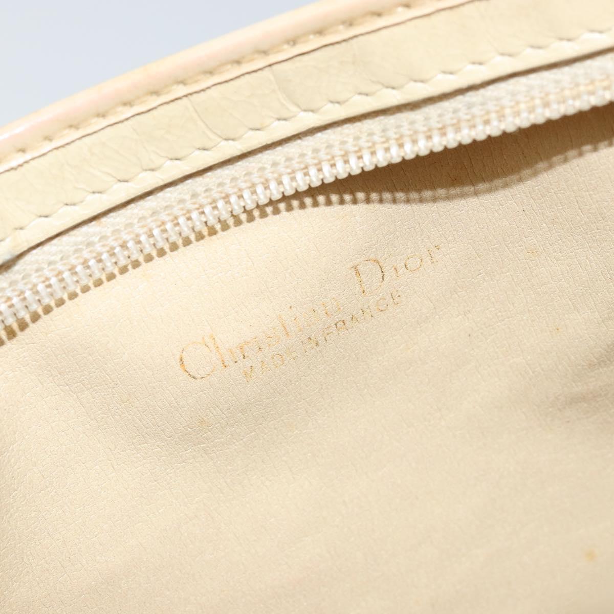 Christian Dior Trotter Canvas Shoulder Bag Beige Gold Auth 172239