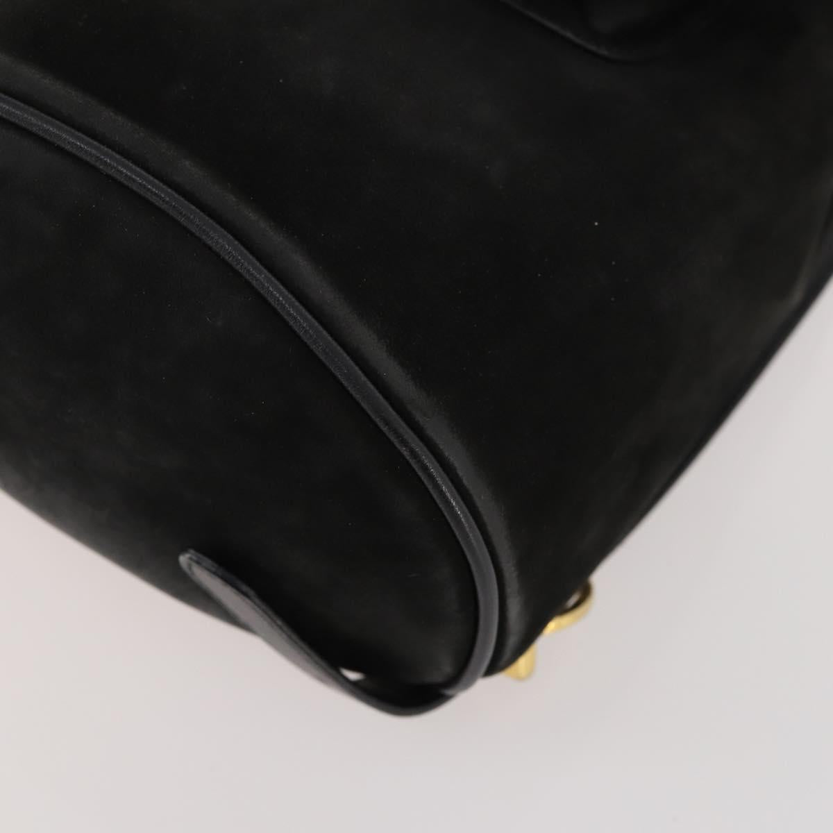 Salvatore Ferragamo Vara Ribbon Backpack Leather Black Gold Auth 172240