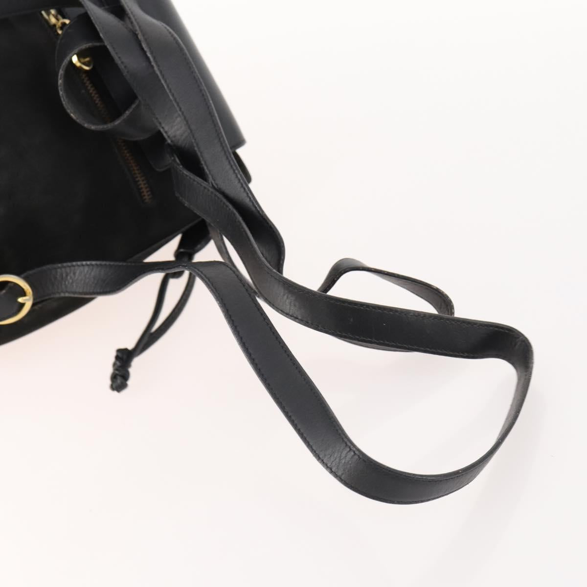 Salvatore Ferragamo Vara Ribbon Backpack Leather Black Gold Auth 172240