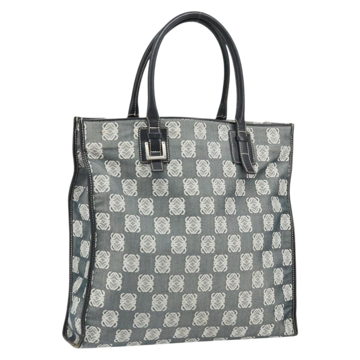LOEWE Anagram Tote Bag Canvas Black Auth 172243