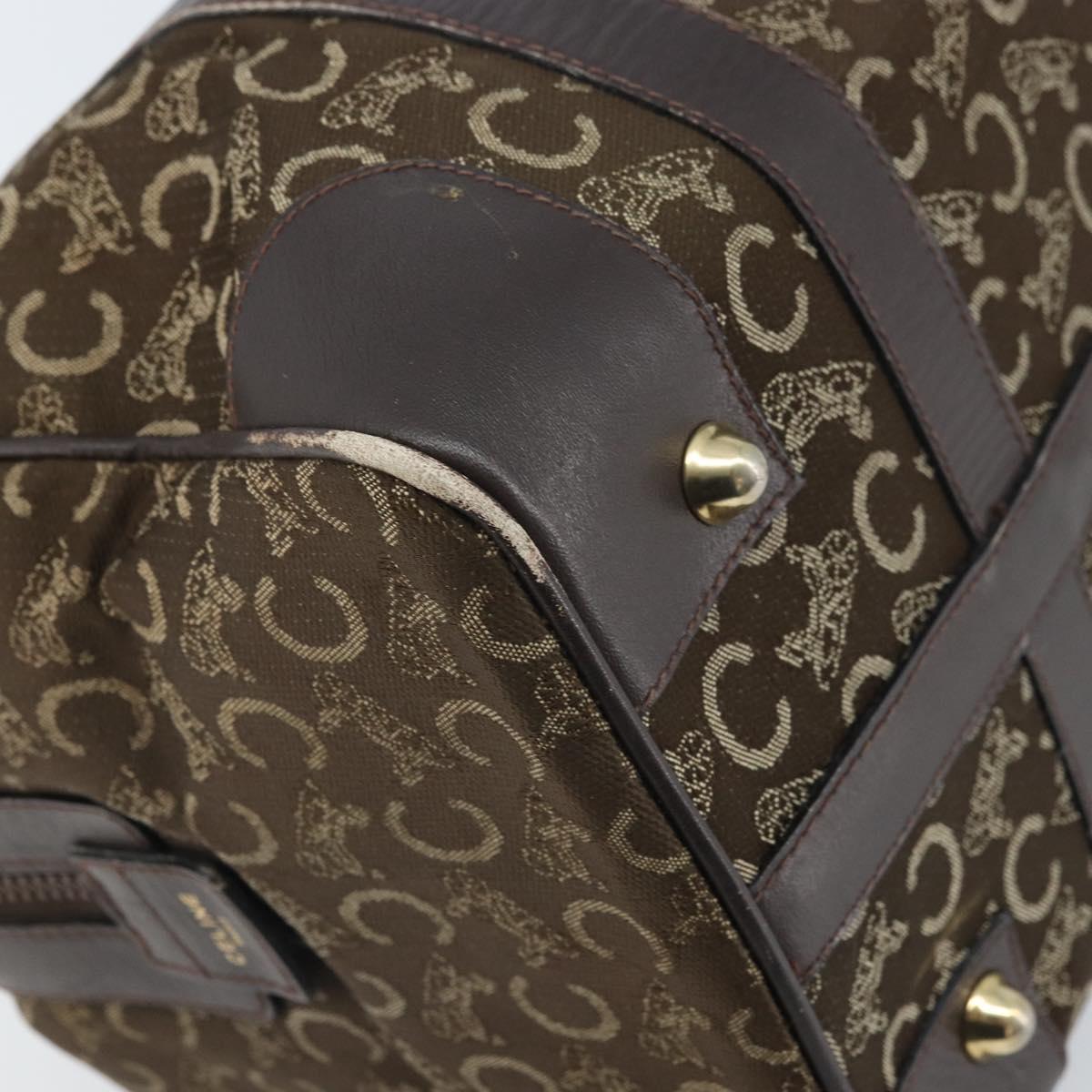 CELINE C Sulky Hand Bag Canvas Brown Gold Auth 172249