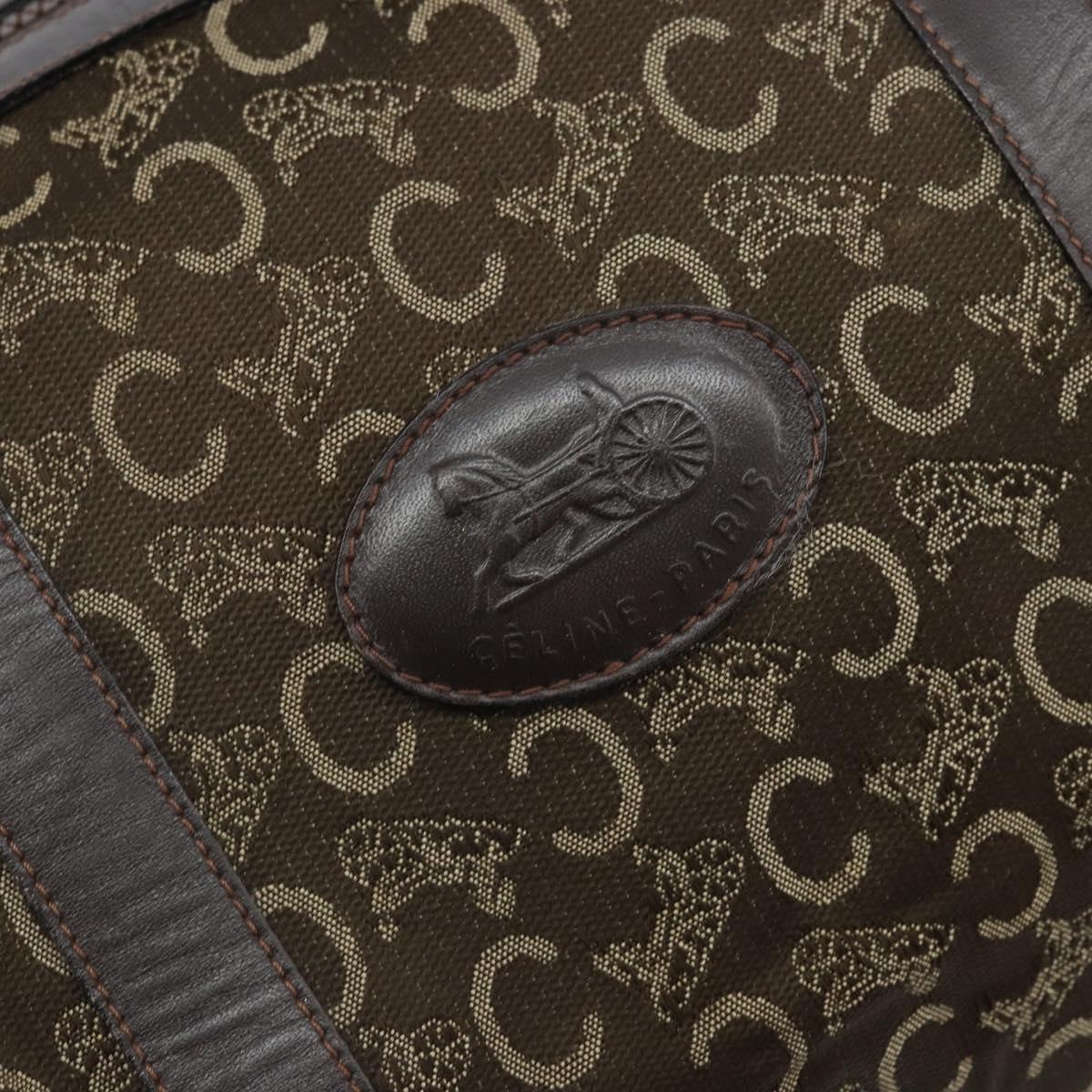 CELINE C Sulky Hand Bag Canvas Brown Gold Auth 172249