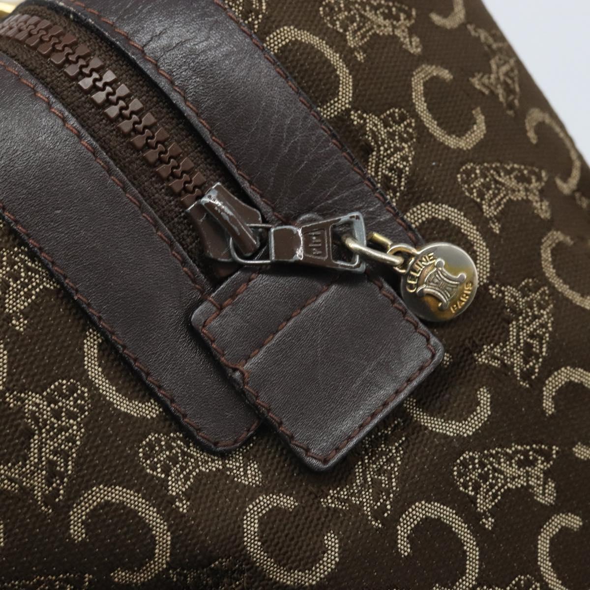 CELINE C Sulky Hand Bag Canvas Brown Gold Auth 172249