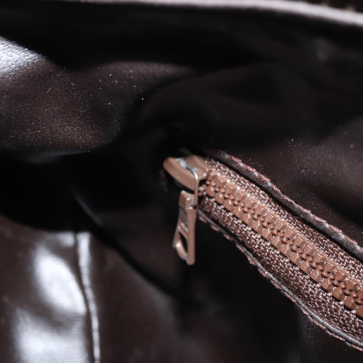 CELINE C Sulky Hand Bag Canvas Brown Gold Auth 172249