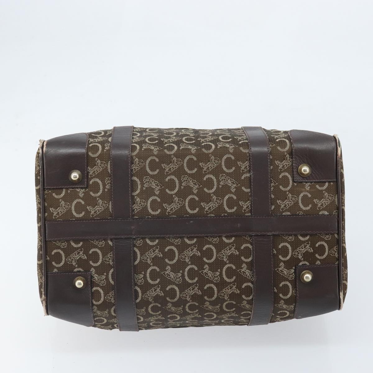 CELINE C Sulky Hand Bag Canvas Brown Gold Auth 172249