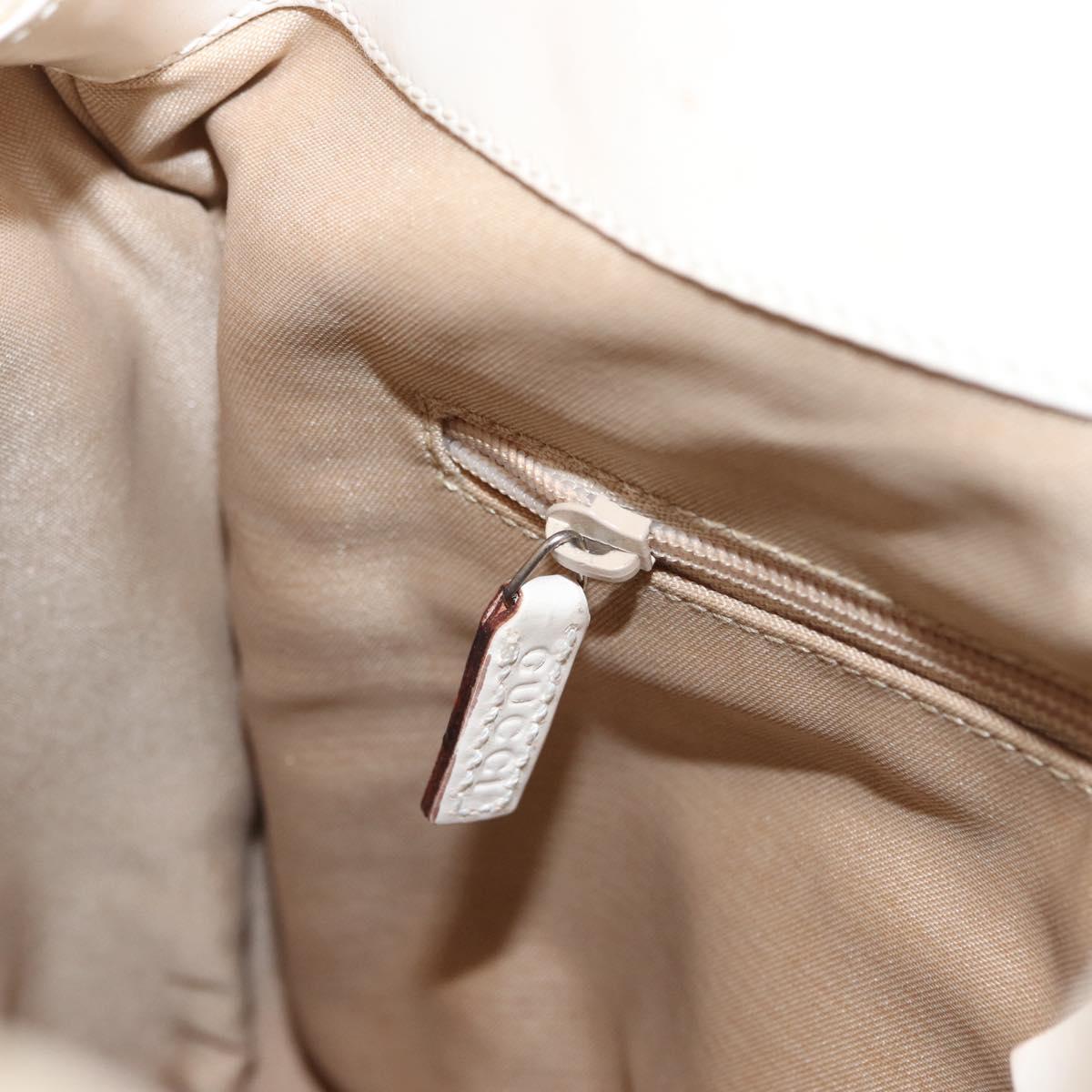 GUCCI GG Canvas Hand Bag Ivory Silver 002 1076 3754 Auth 172252
