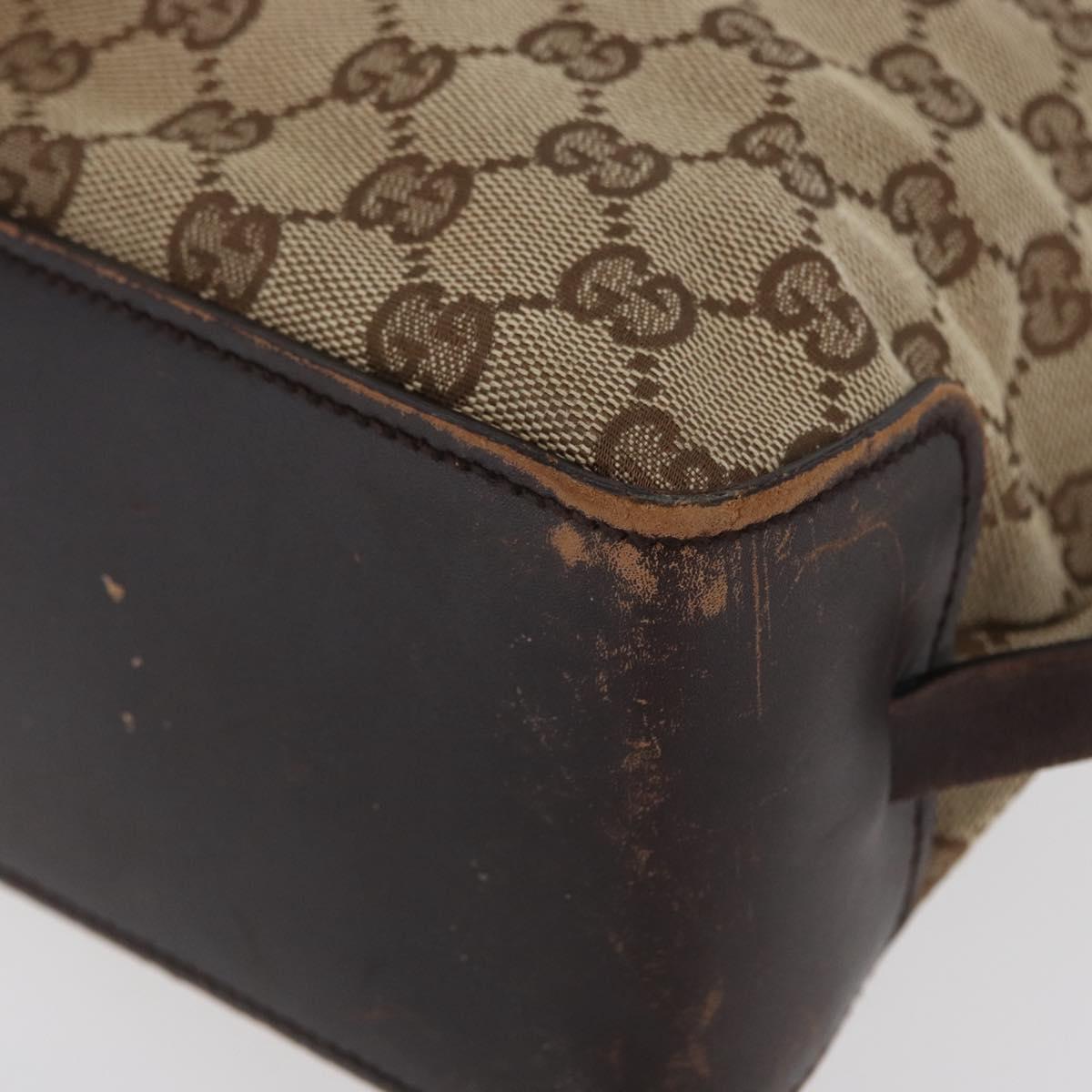 GUCCI GG Canvas Hand Bag Beige Gold 107757 Auth 172253