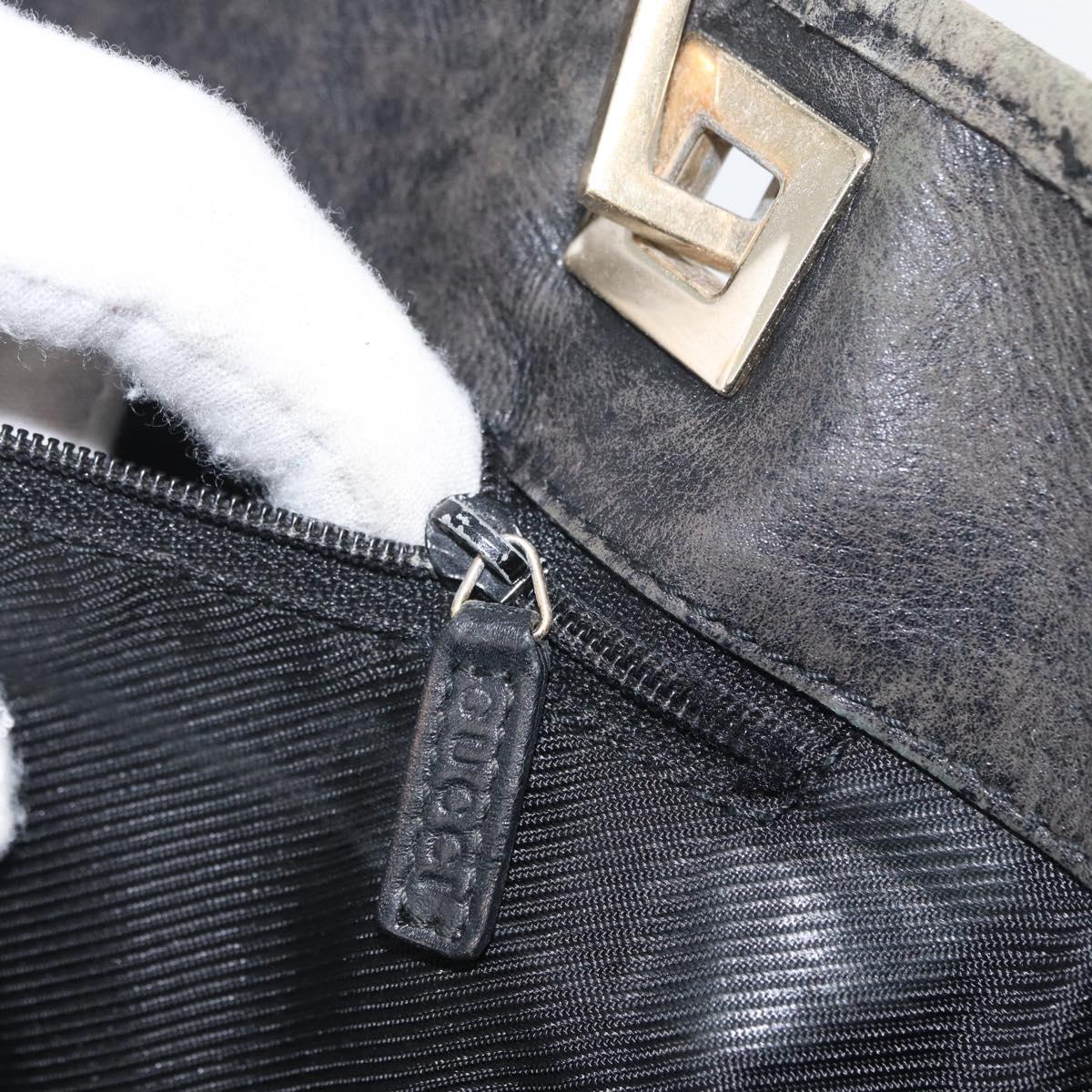 GUCCI GG Canvas Tote Bag Black Gold 002 1097 Auth 172254