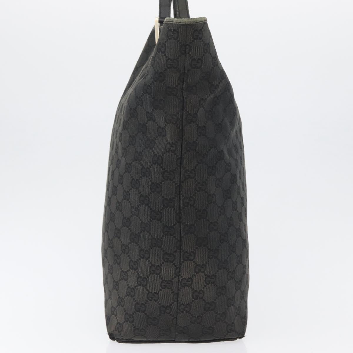 GUCCI GG Canvas Tote Bag Black Gold 002 1097 Auth 172254