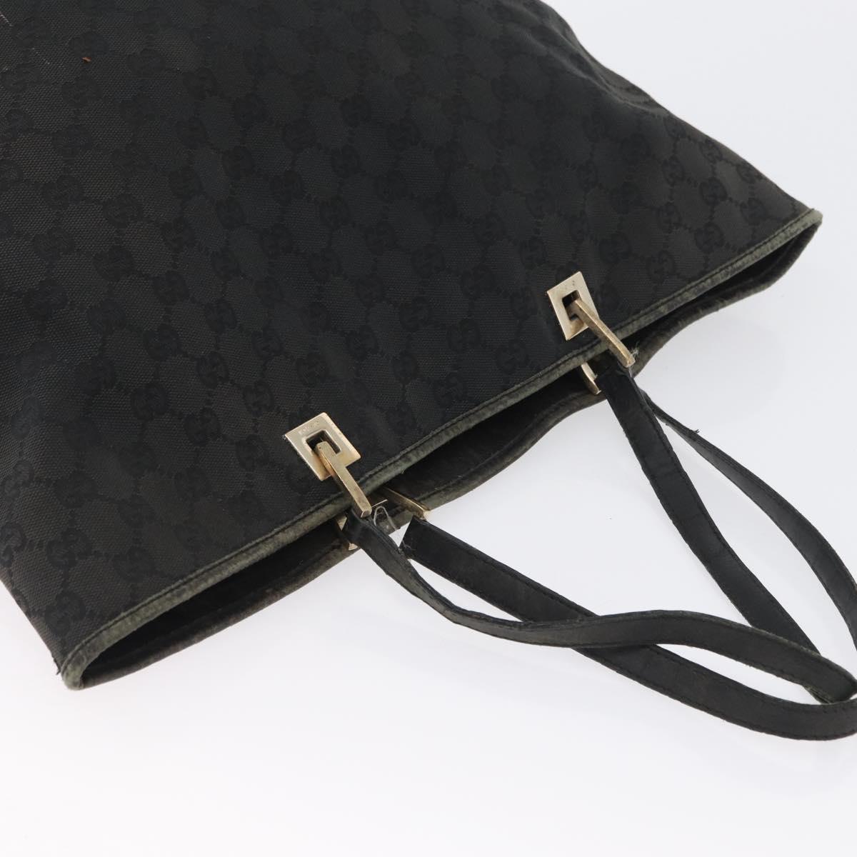 GUCCI GG Canvas Tote Bag Black Gold 002 1097 Auth 172254
