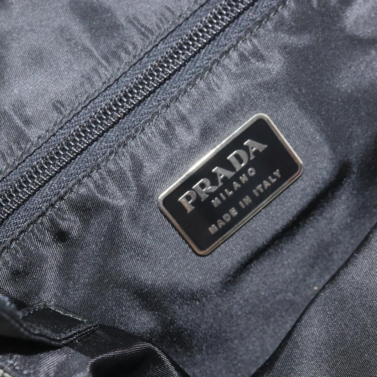 PRADA Hand Bag Nylon Green Silver Auth 172255