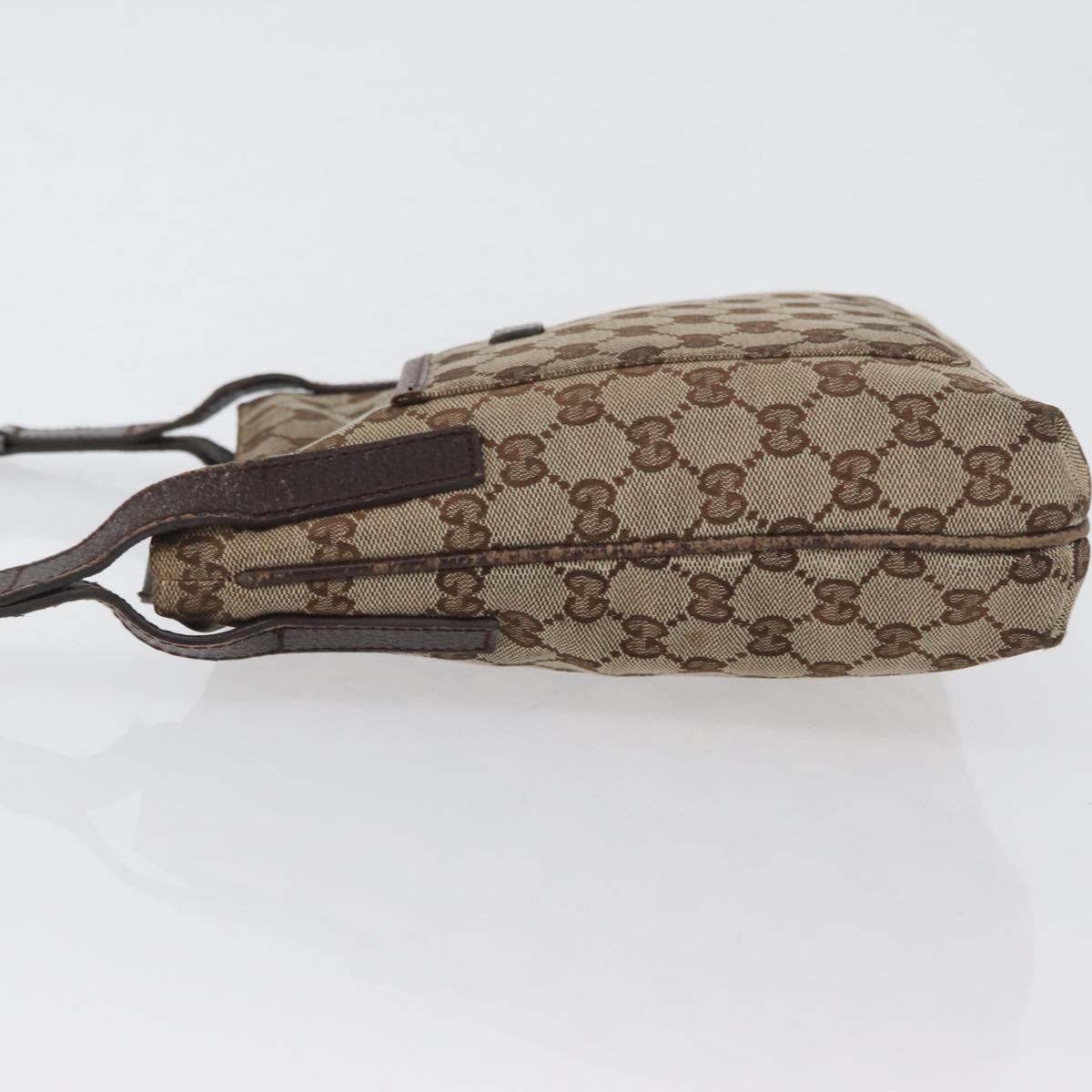 GUCCI GG Canvas Shoulder Bag Beige Silver 122793 Auth 172259