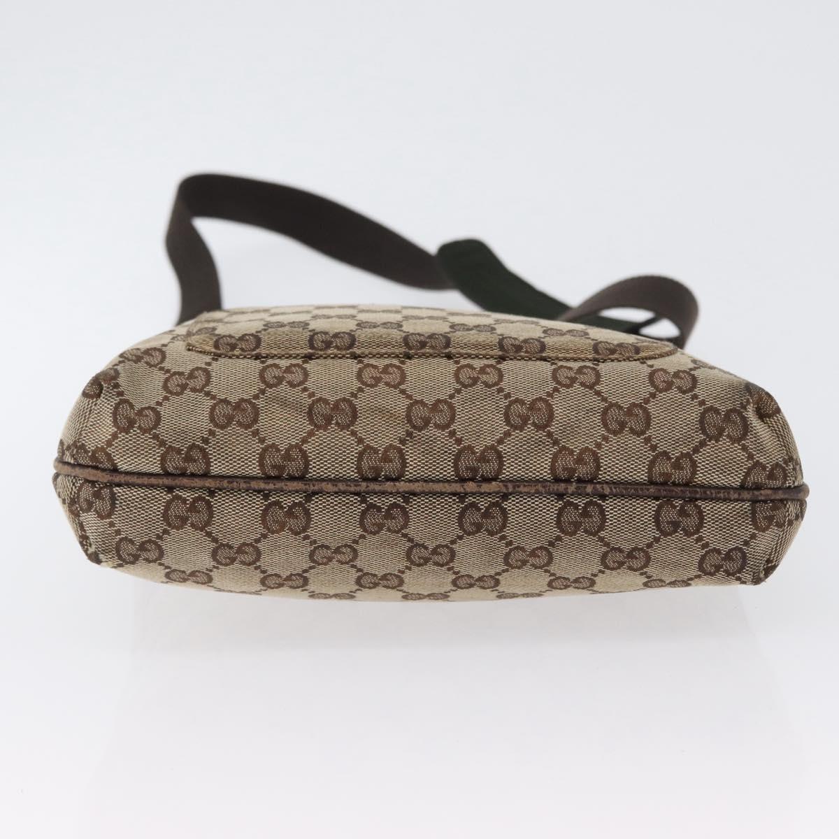 GUCCI GG Canvas Shoulder Bag Beige Silver 122793 Auth 172259