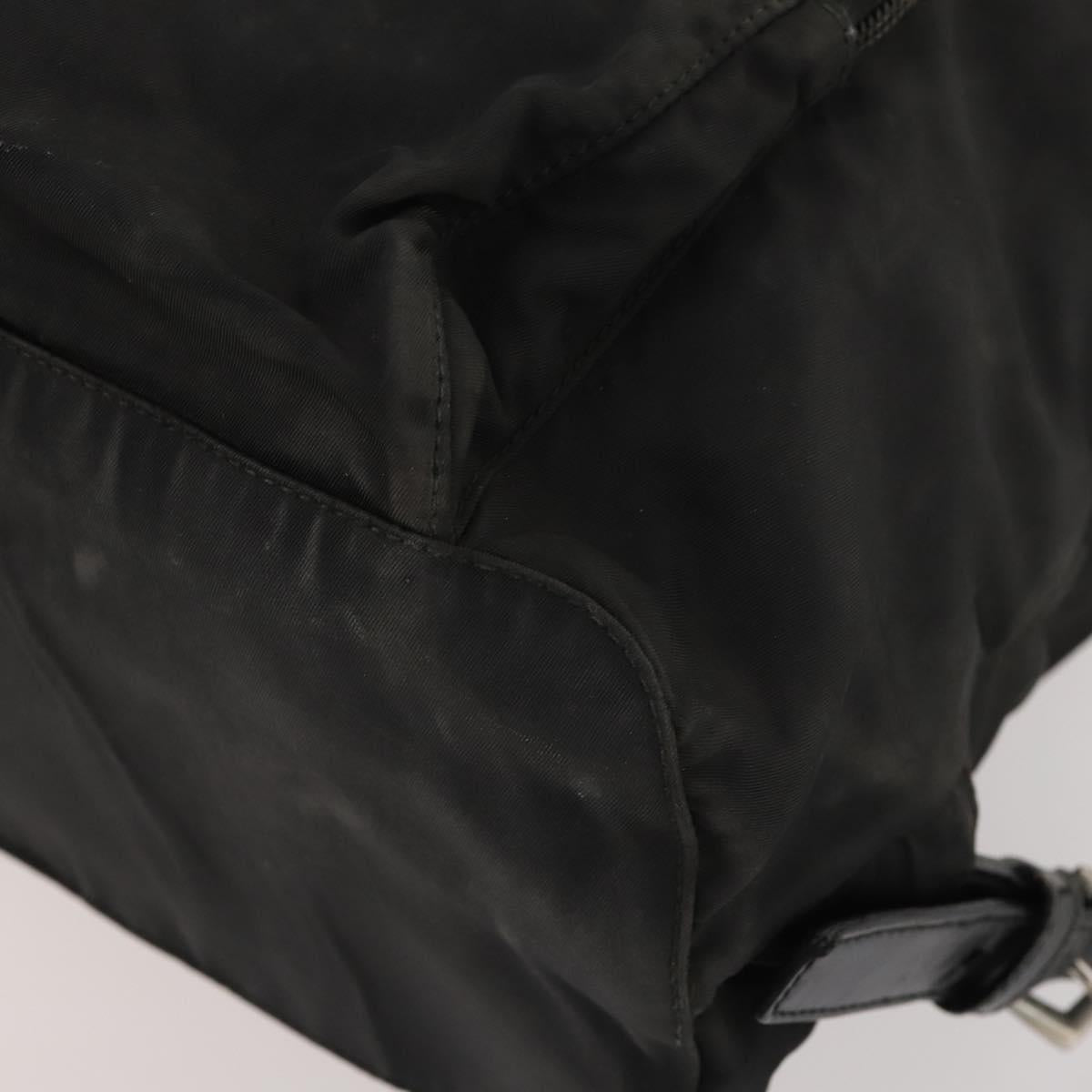 PRADA Backpack Nylon Black Silver Auth 172260