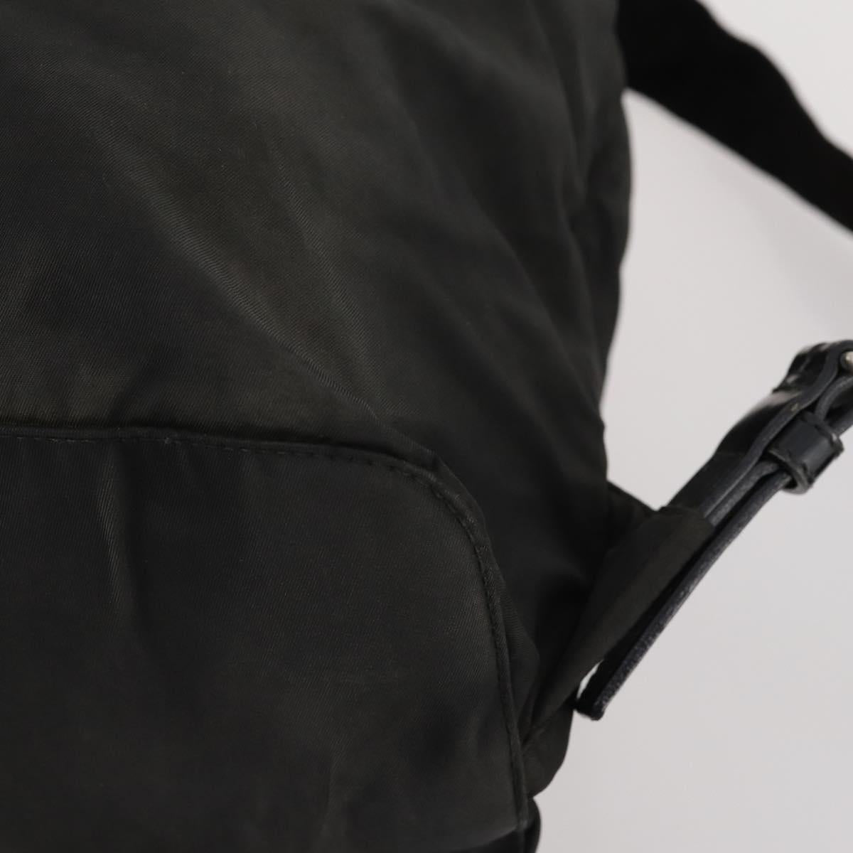 PRADA Backpack Nylon Black Silver Auth 172260