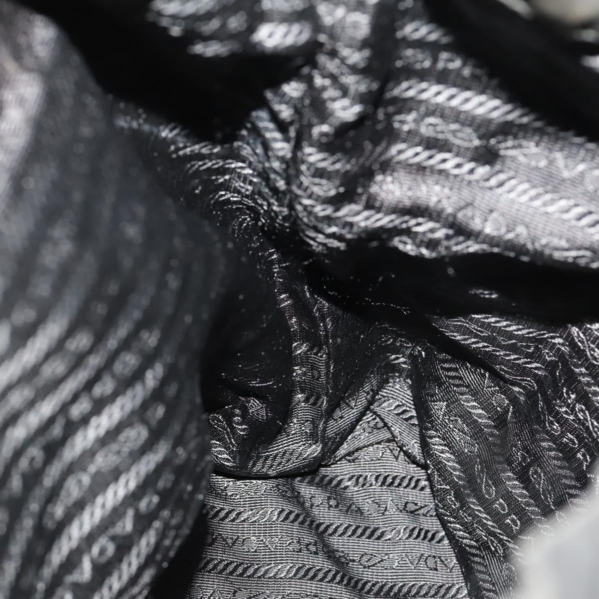 PRADA Backpack Nylon Black Silver Auth 172260