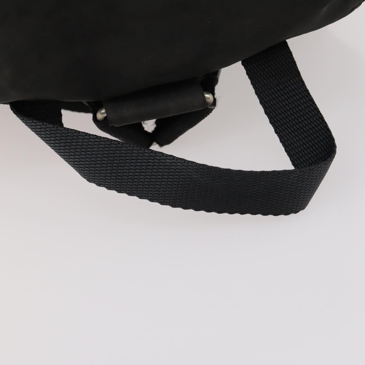 PRADA Backpack Nylon Black Silver Auth 172260