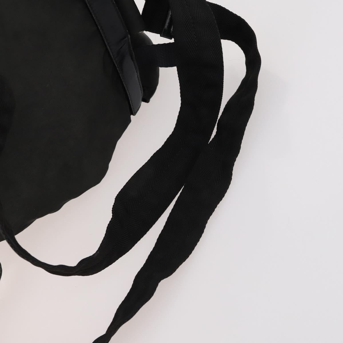 PRADA Backpack Nylon Black Silver Auth 172260