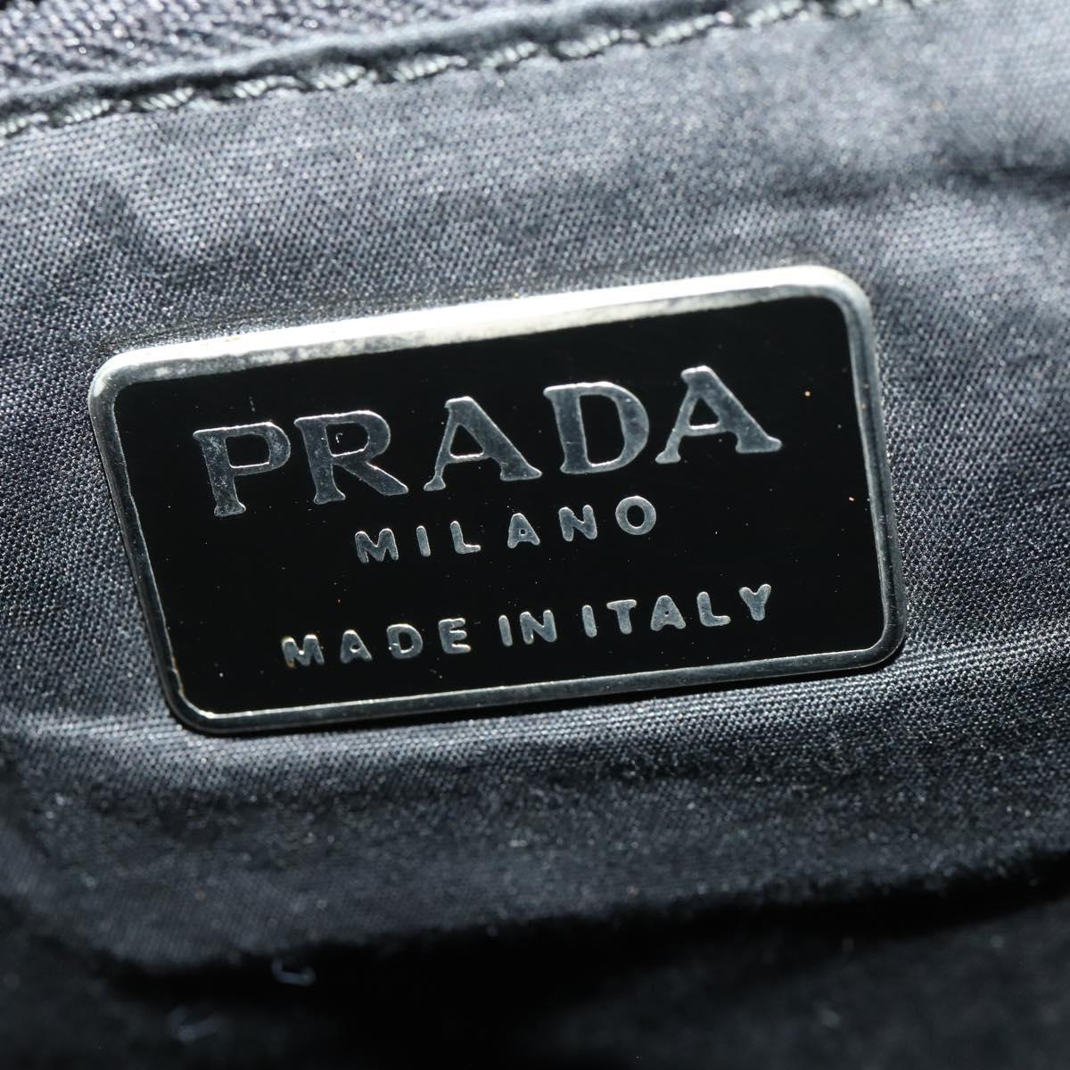 PRADA Backpack Leather Black Silver Auth 172261