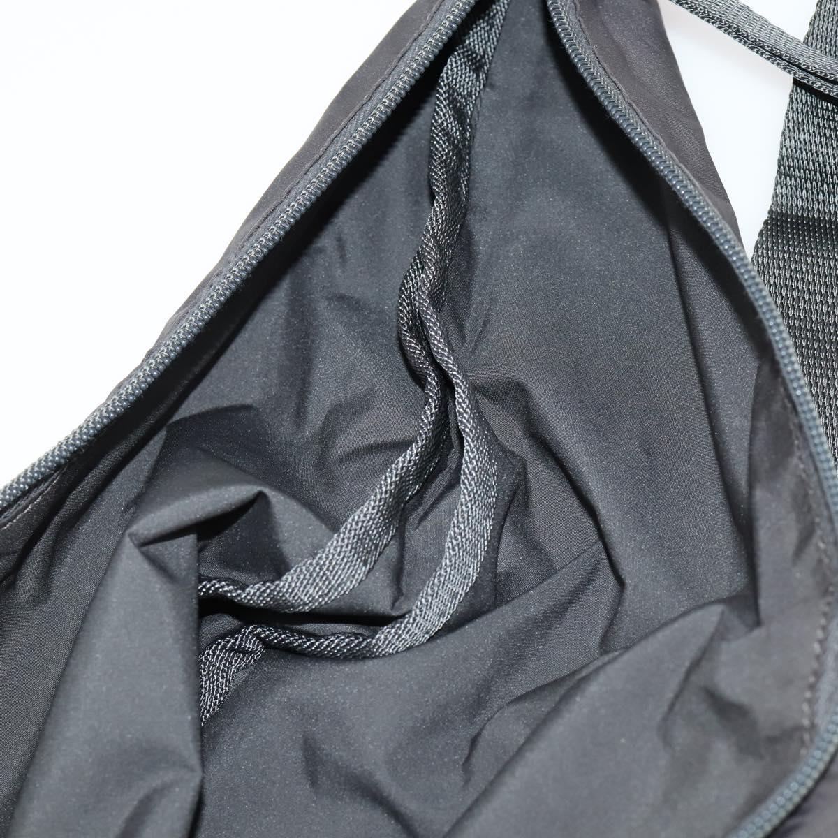 PRADA Sports Body Bag Nylon Black Silver Auth 172262