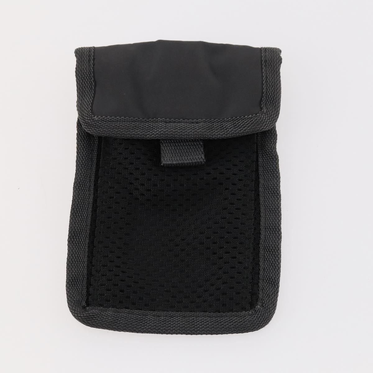 PRADA Sports Body Bag Nylon Black Silver Auth 172262
