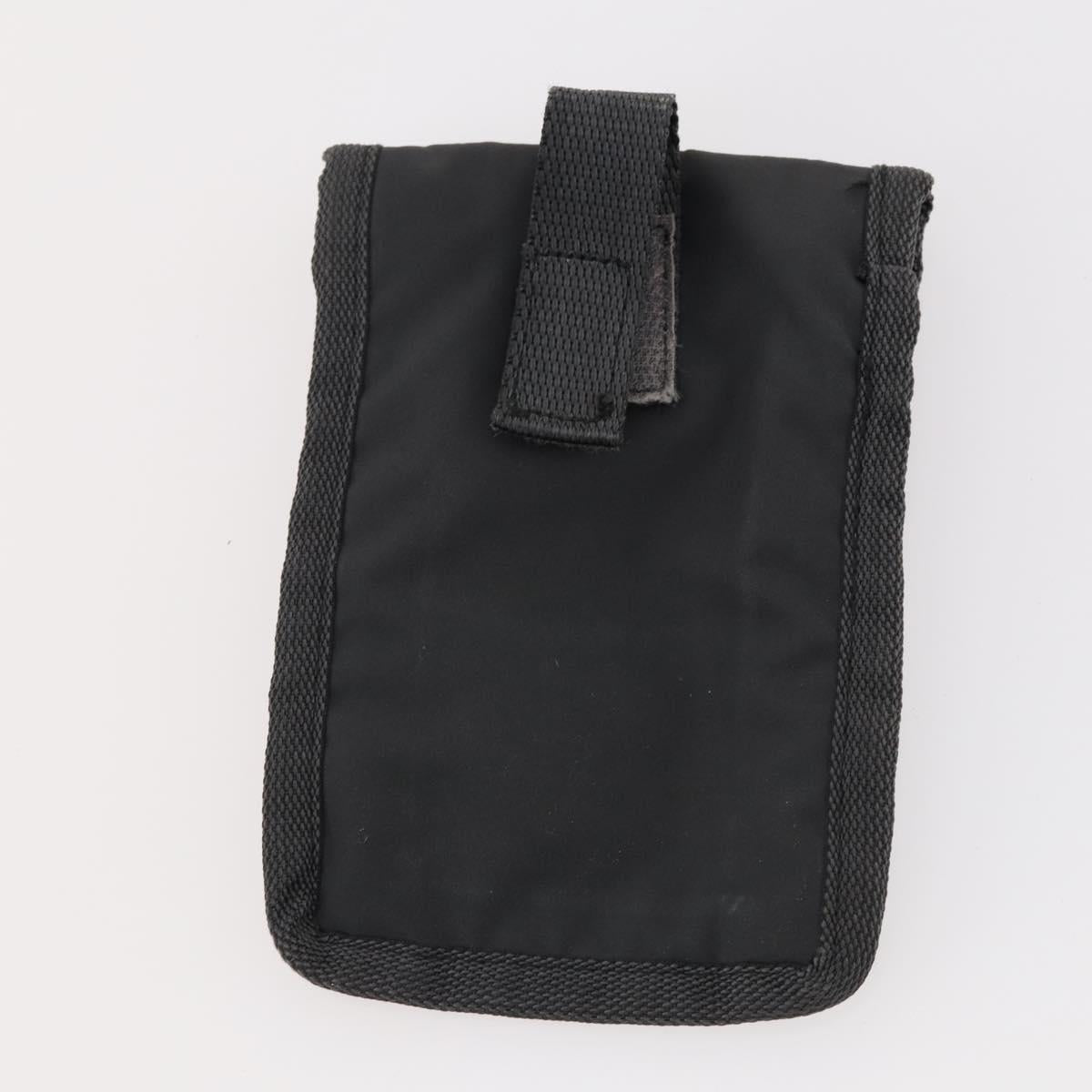 PRADA Sports Body Bag Nylon Black Silver Auth 172262