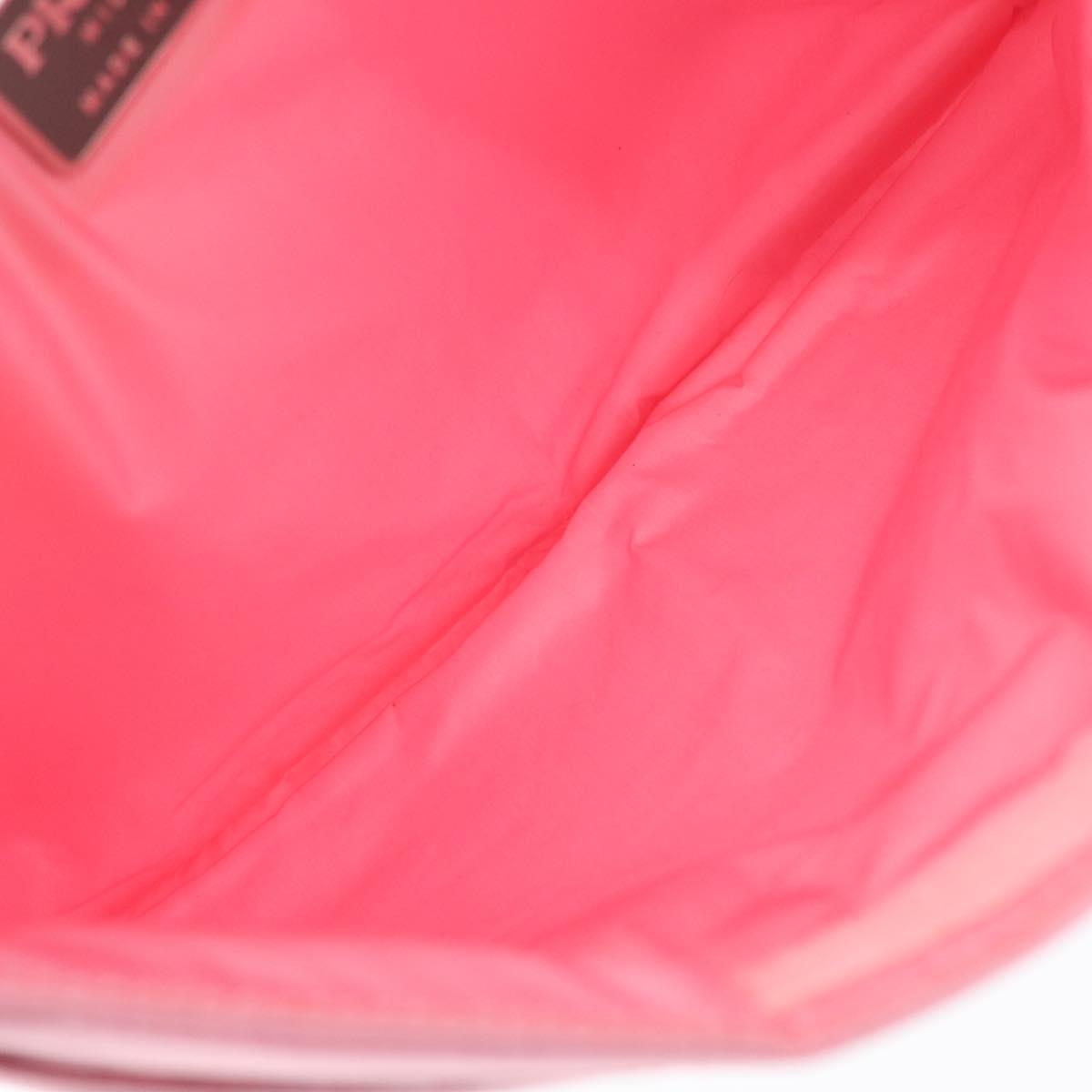 PRADA Sports Body Bag Nylon Pink Silver Auth 172263