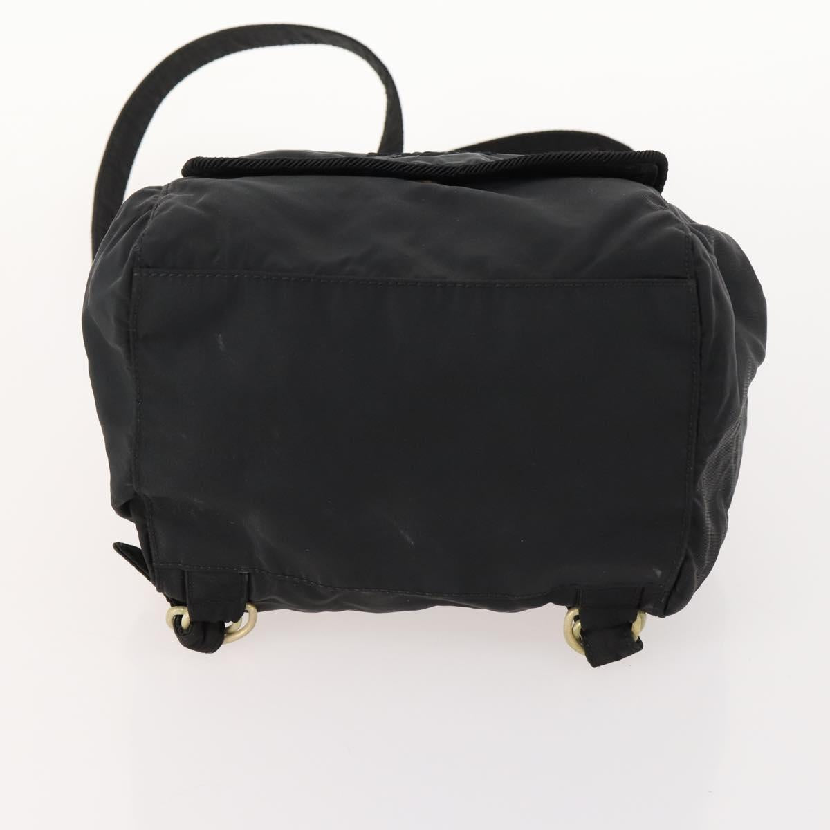 PRADA Backpack Nylon Black Gold Auth 172266
